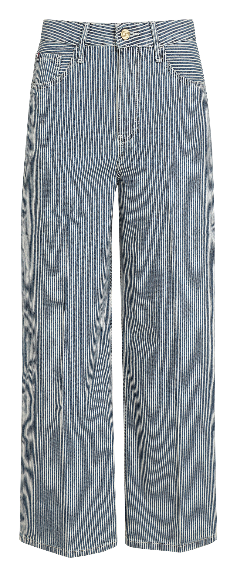 Pantalon droit rayé en coton  TOMMY HILFIGER Bleu
