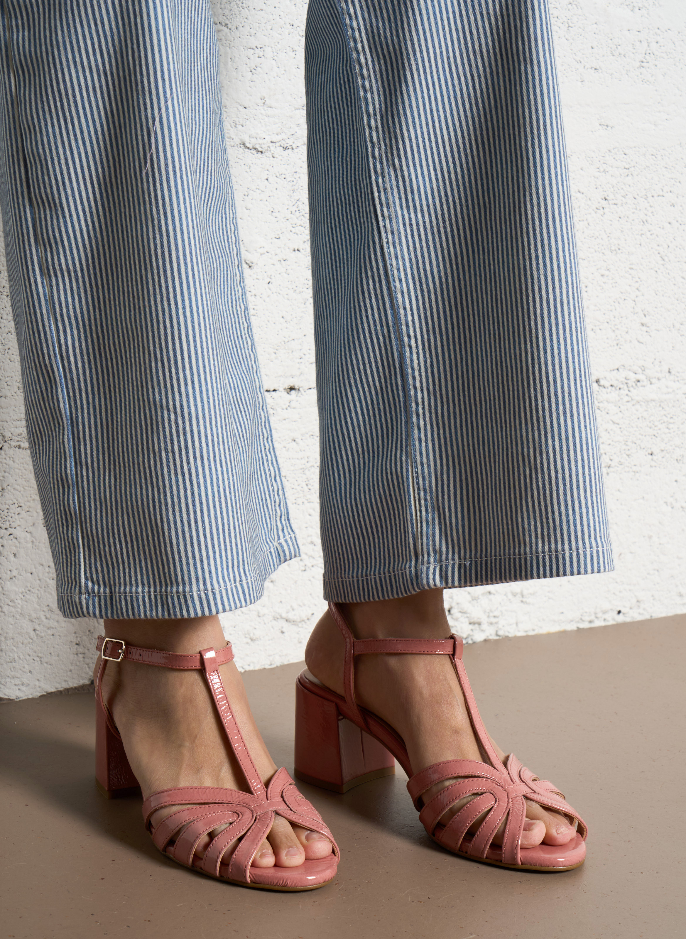 Flat leather mules BOCAGE Pink