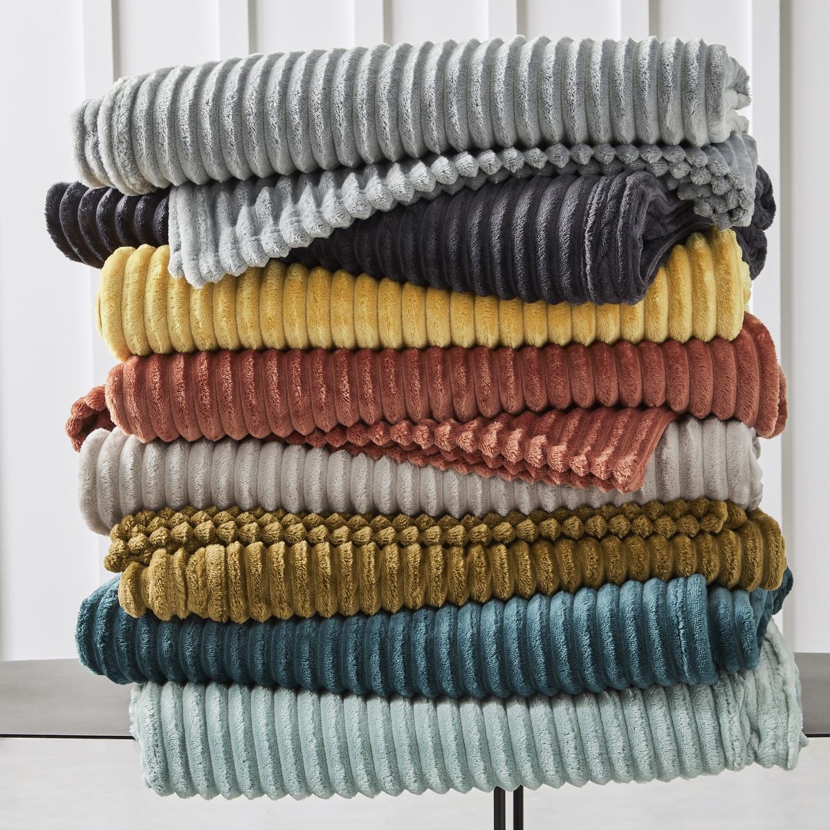 Plain ribbed throw TODAY LINGE DE MAISON Blue