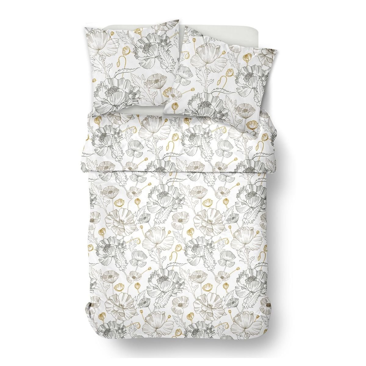 Zippered cotton printed bedding set TODAY LINGE DE MAISON White