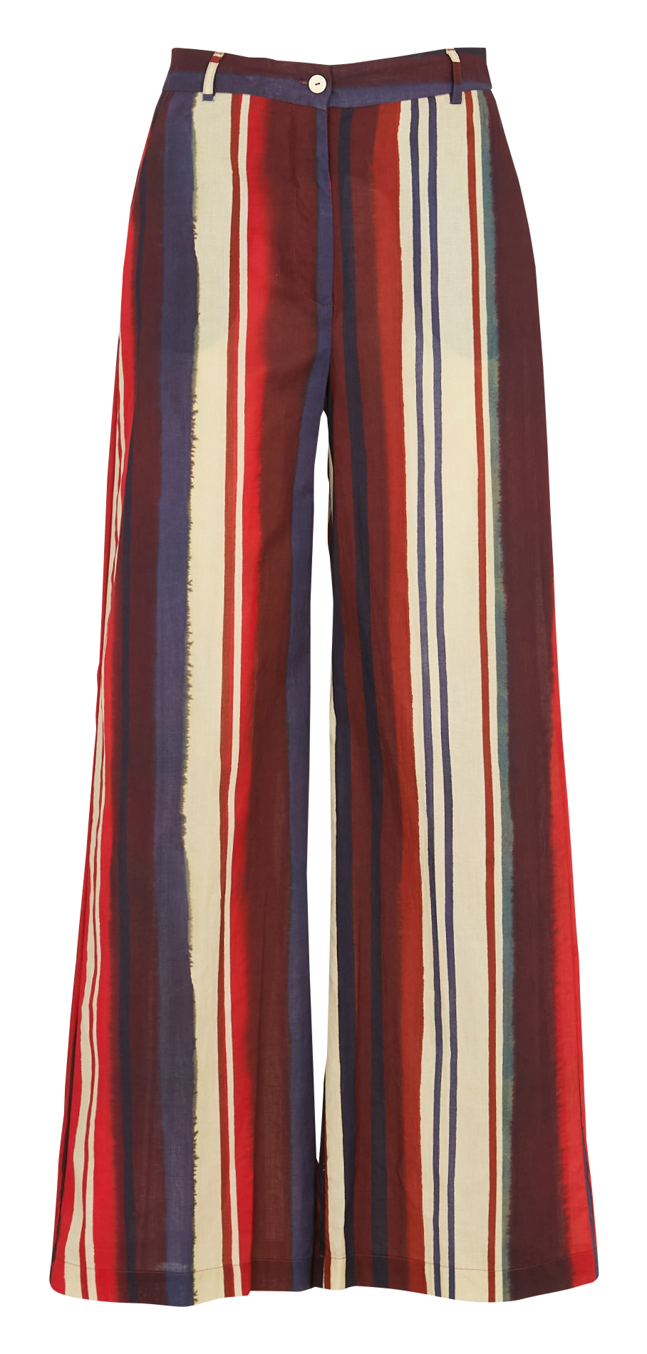 Pantalon large taille haute en coton DIEGA Violet