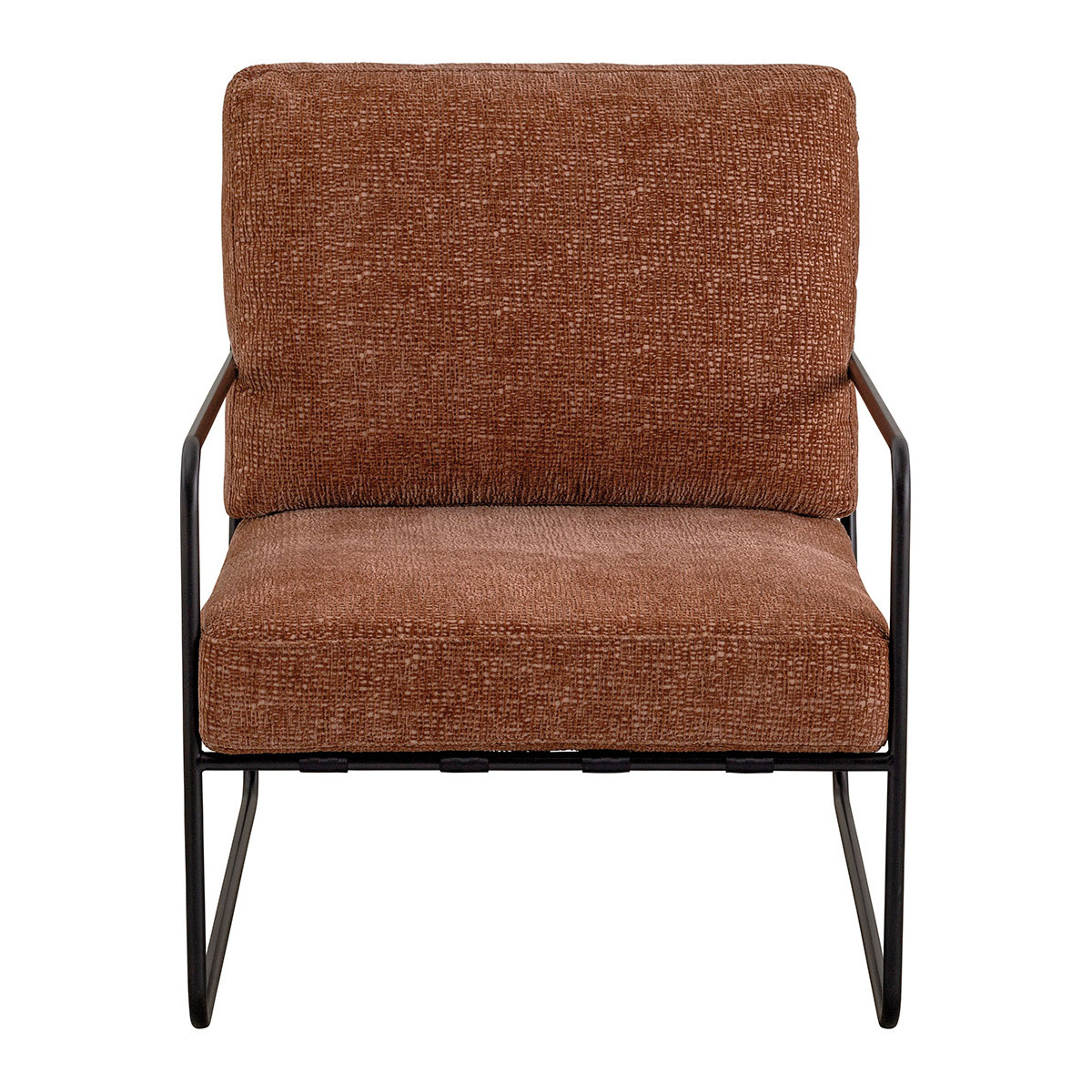 Fauteuil en tissu jacquard de velours et métal BLANC D'IVOIRE Rose