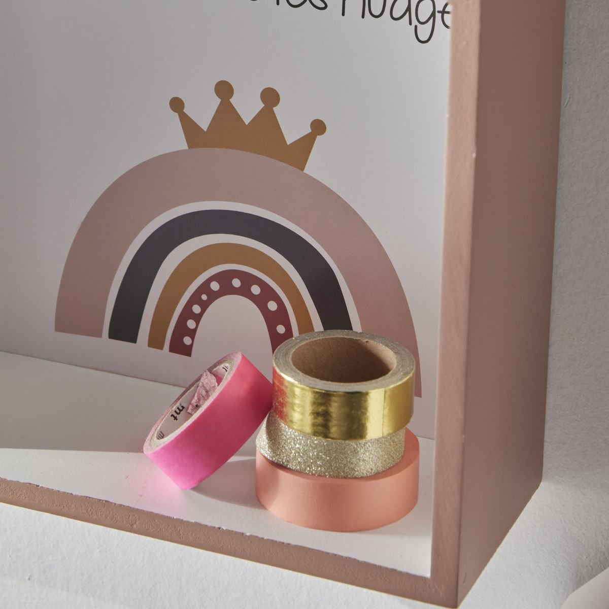 Set of 2 mdf wall shelves FACTORY White