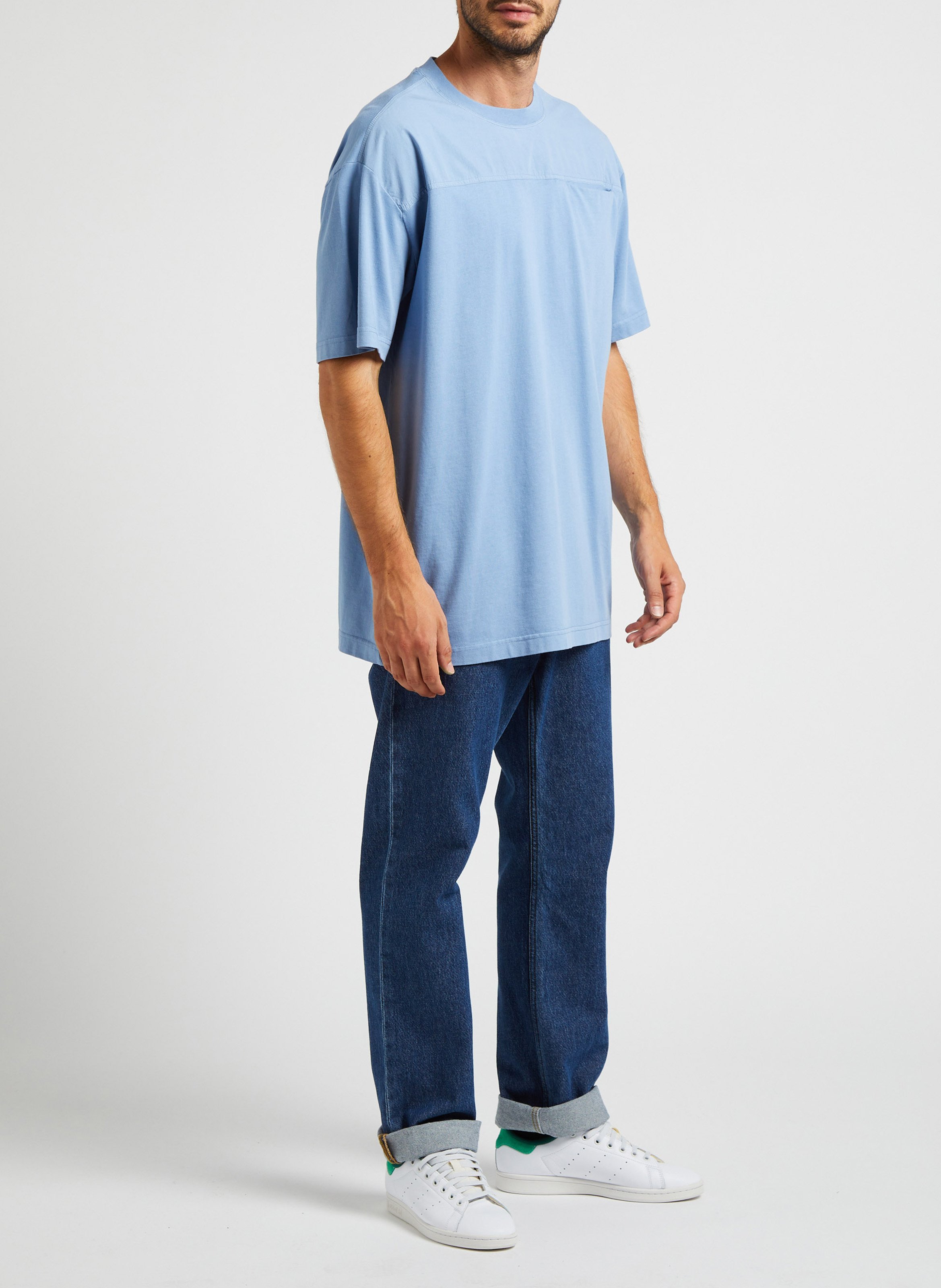 Tee-shirt col rond oversize en coton bio KNOWLEDGE COTTON APPAREL Bleu