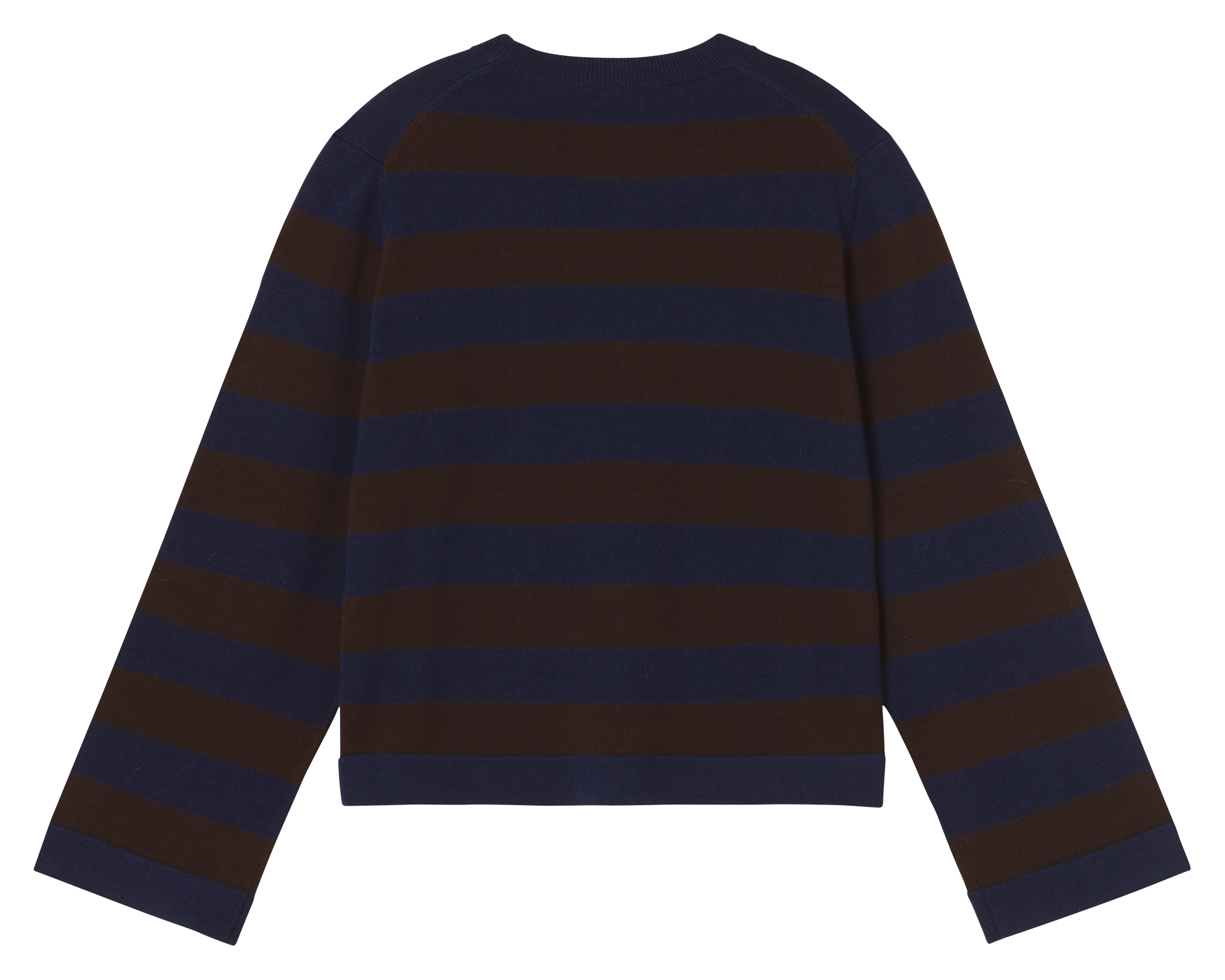 Pull col rond rayé en laine THE TINY BIG SISTER Bleu