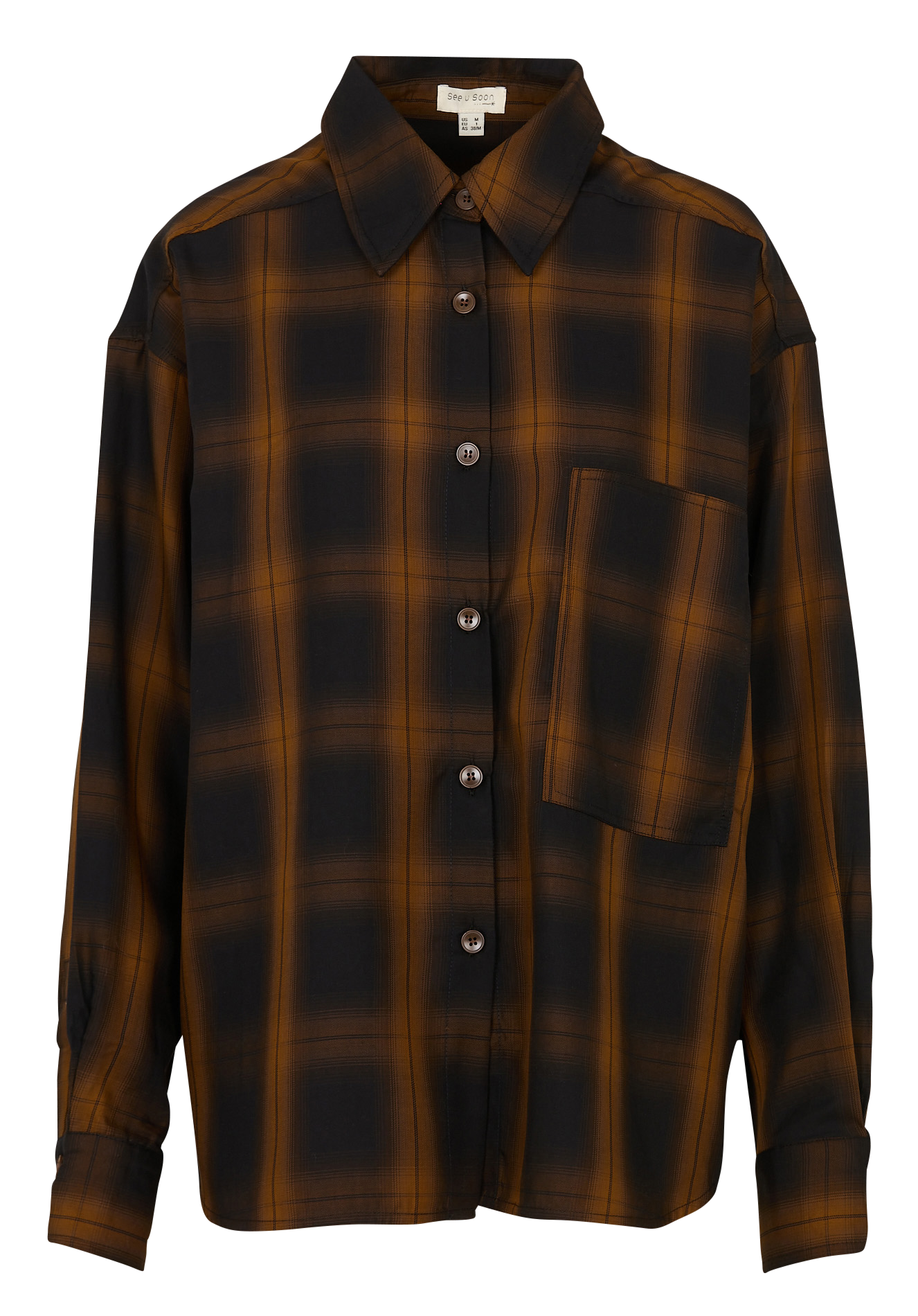 Chemise oversize à carreaux SEE U SOON Noir