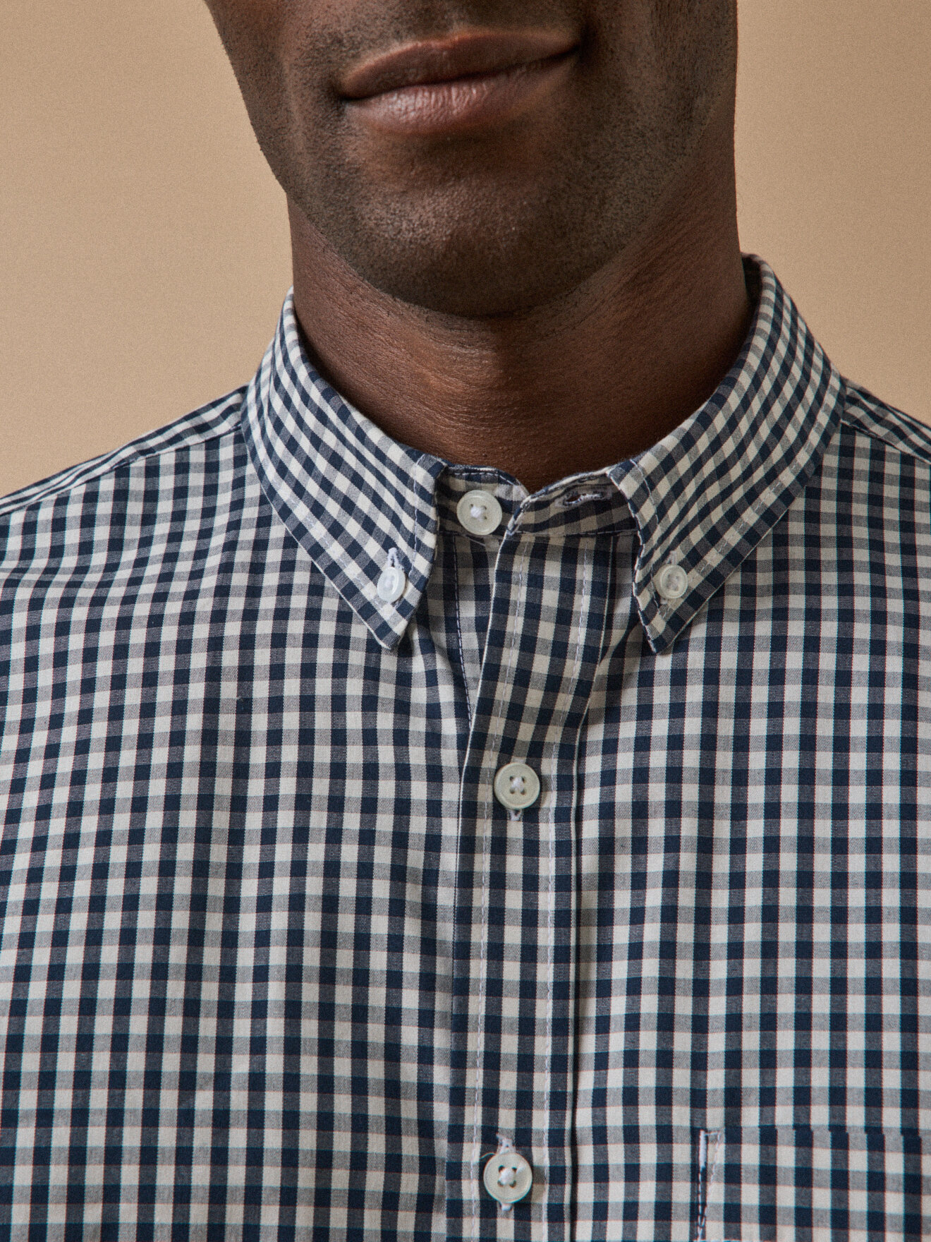 Contemporary cut gingham shirt Blue