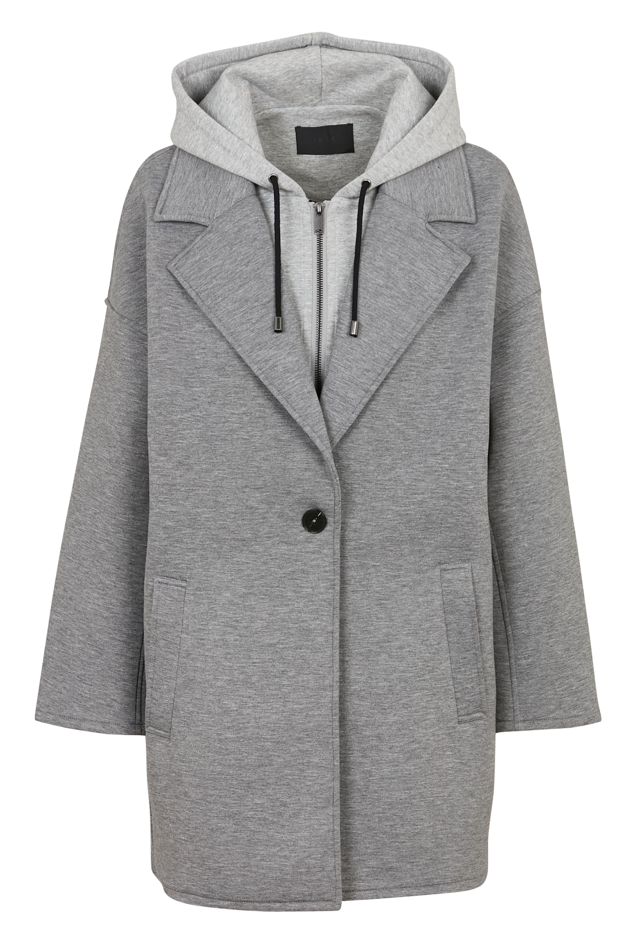 Straight coat with removable hood IKKS Grey