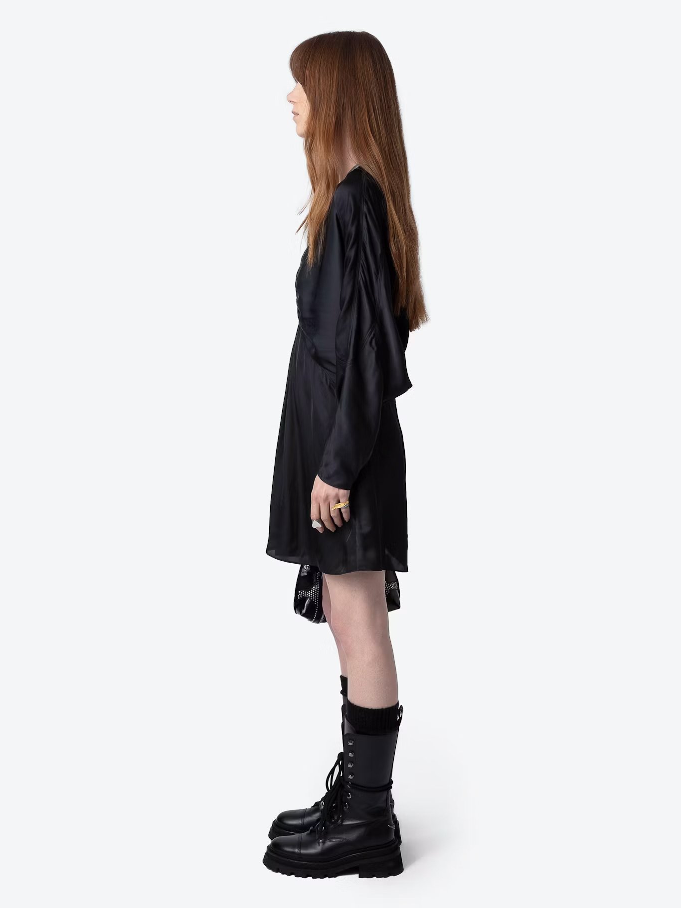 Robe courte satinée effet drapé  ZADIG&VOLTAIRE Noir