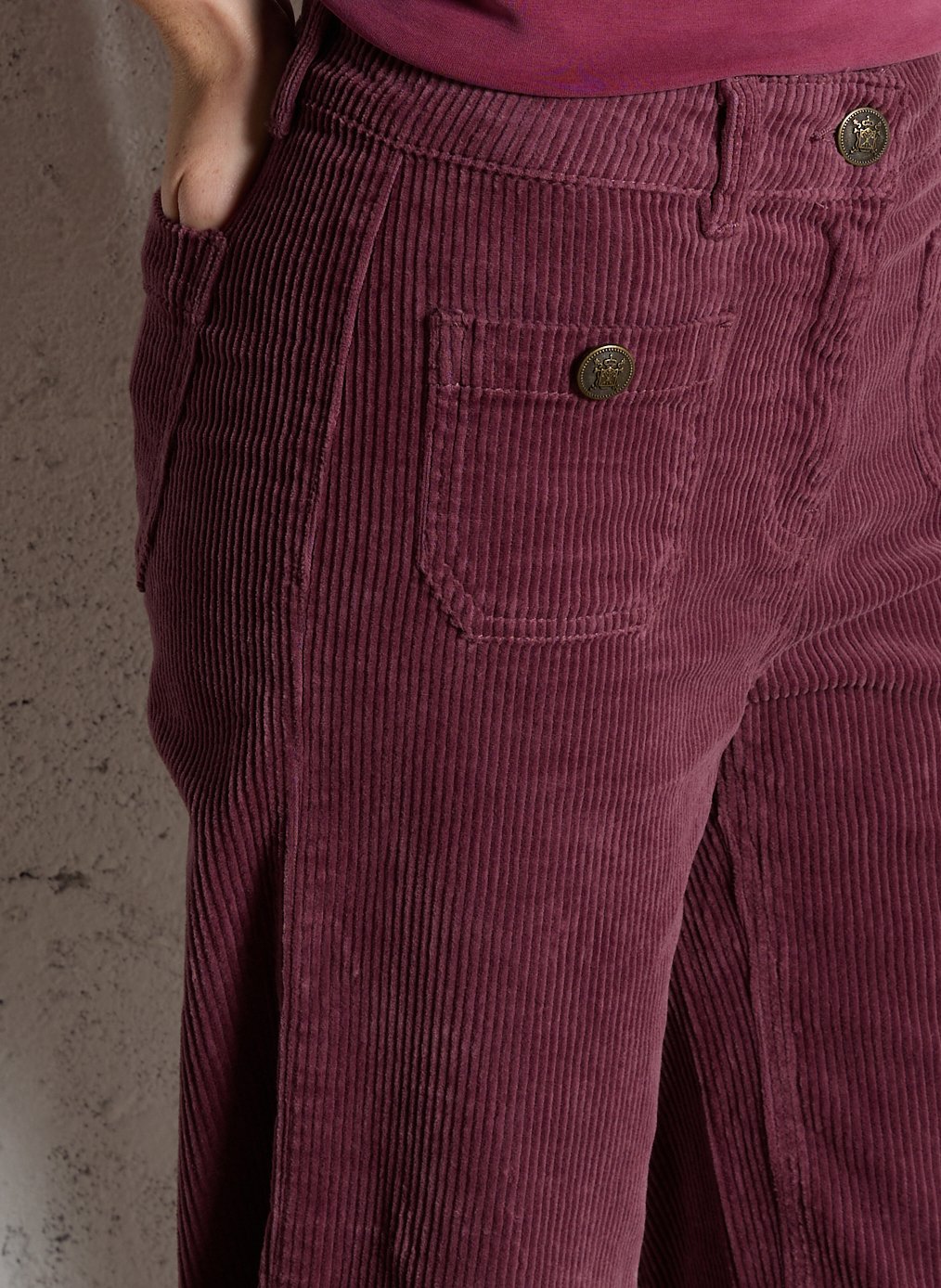 Pantalon droit en velours côtelé MAISON 123 Violet