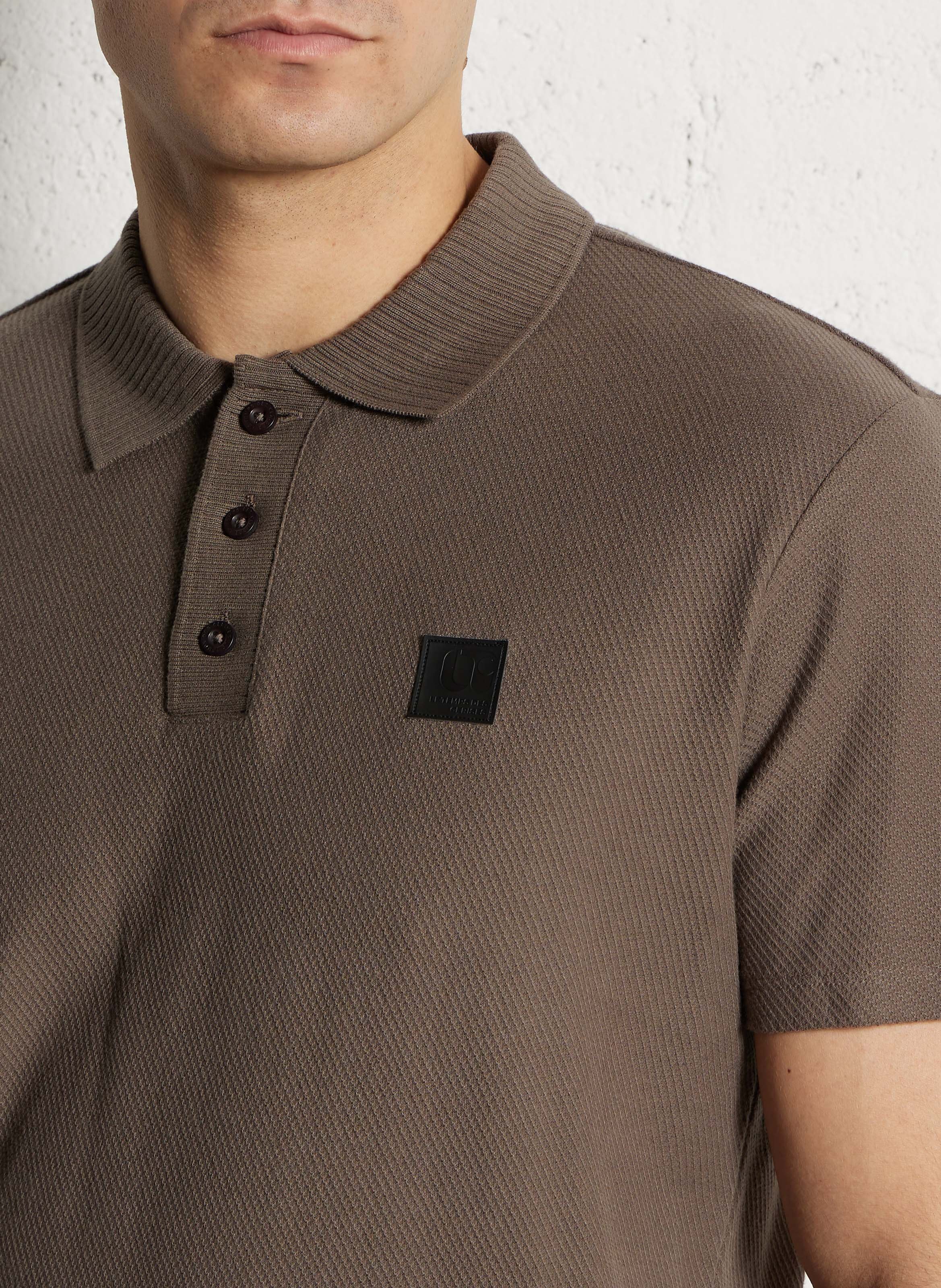 Short-sleeved solid color cotton polo LE TEMPS DES CERISES Grey