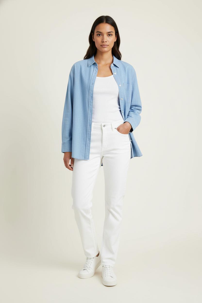 Cropped slim jeans with studs ACNE STUDIOS - Seconde Main White