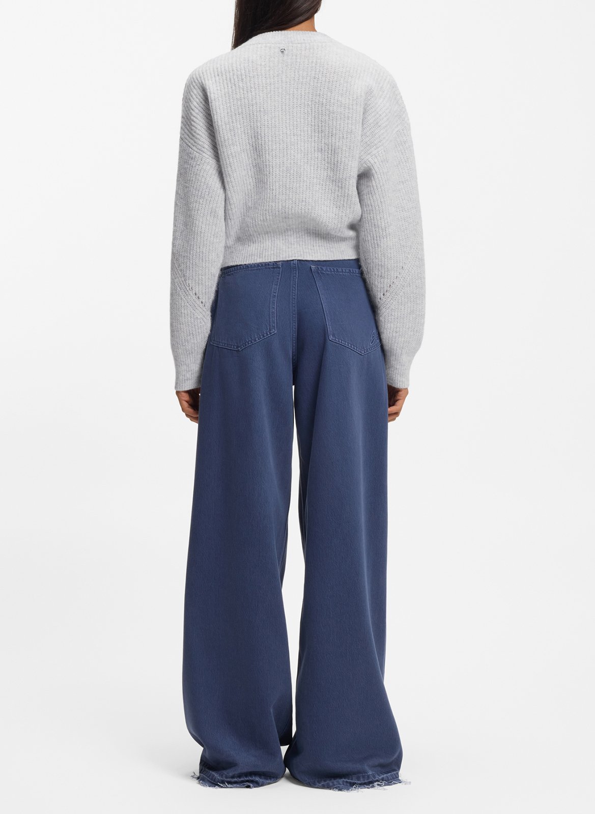 Oversized button-up cardigan in blended wool. BOSS Silver