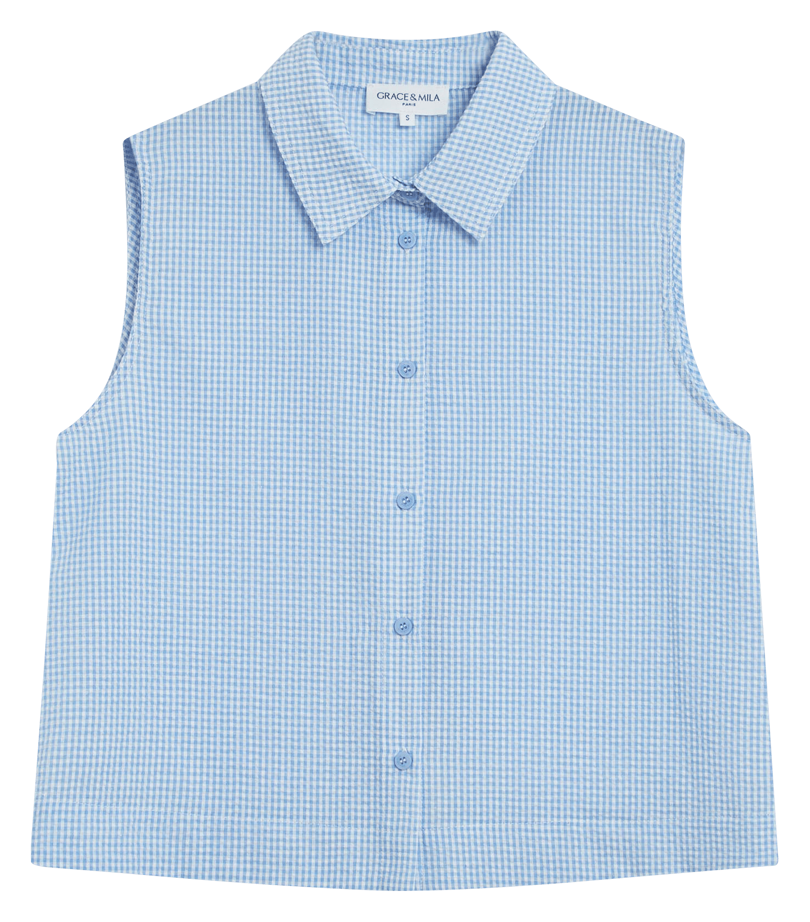 Baumwoll-Bluse GRACE ET MILA Blau