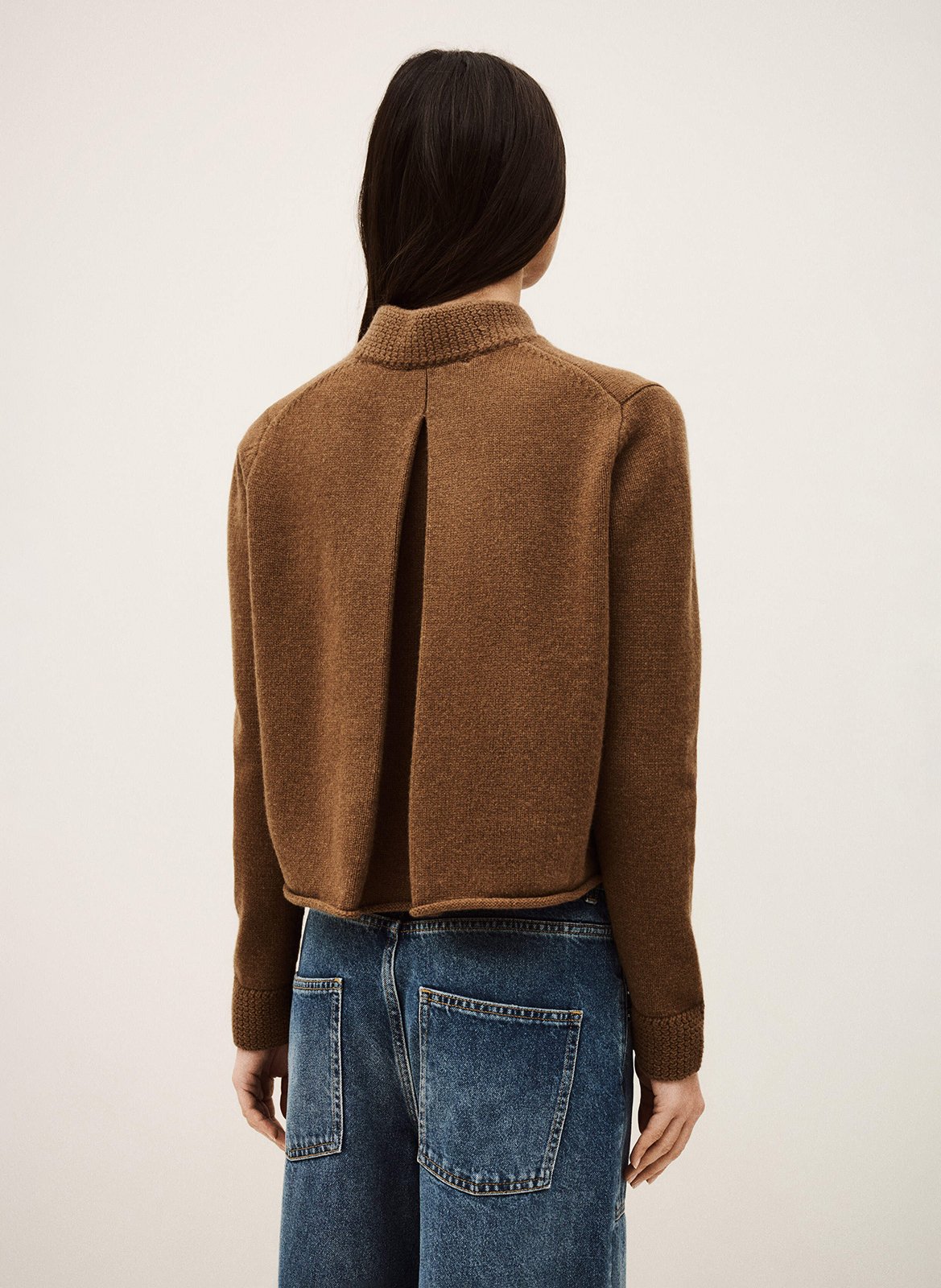 Gilet droit col montant en laine BA&SH Marron