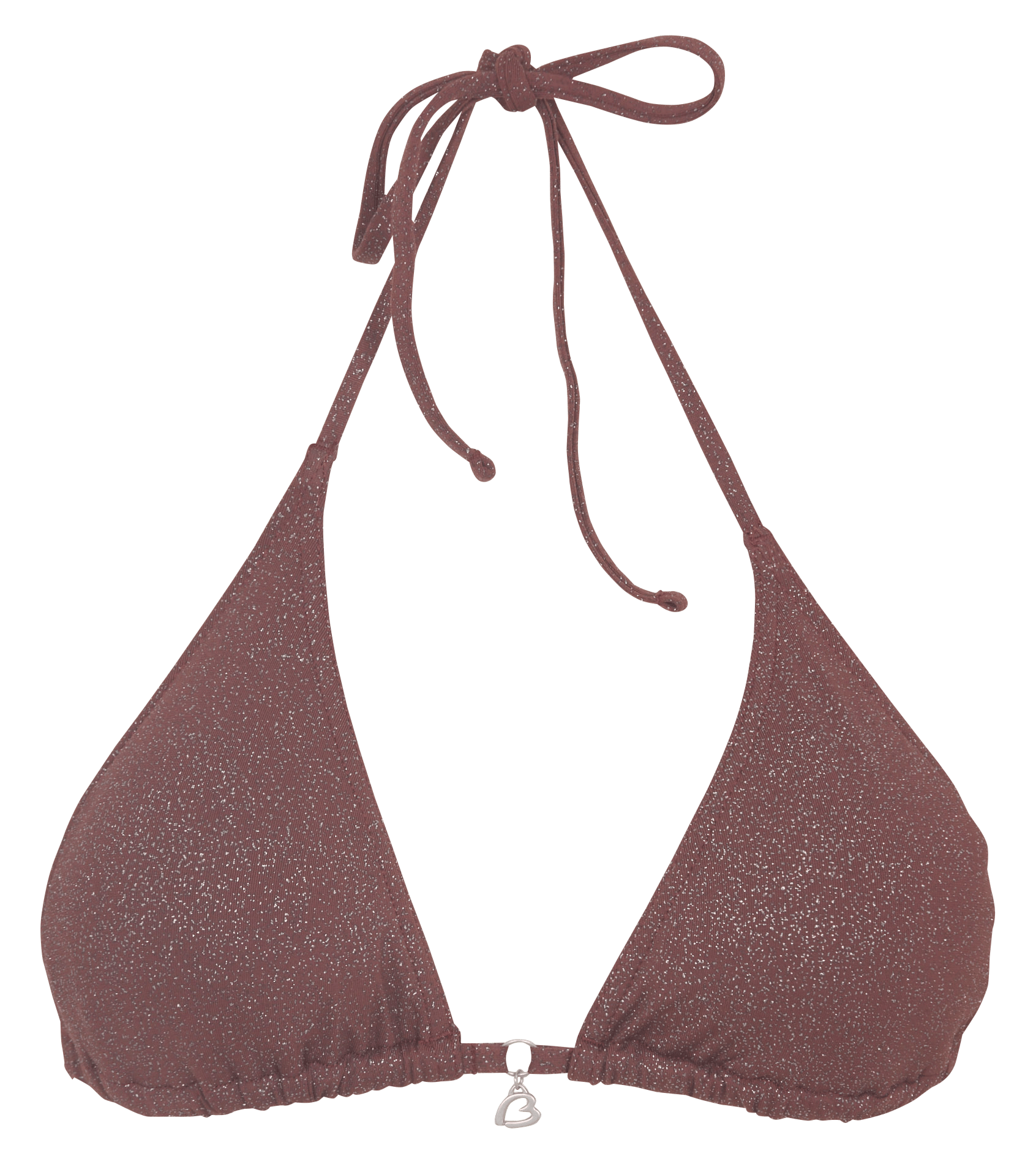 Sequined bikini top Brown