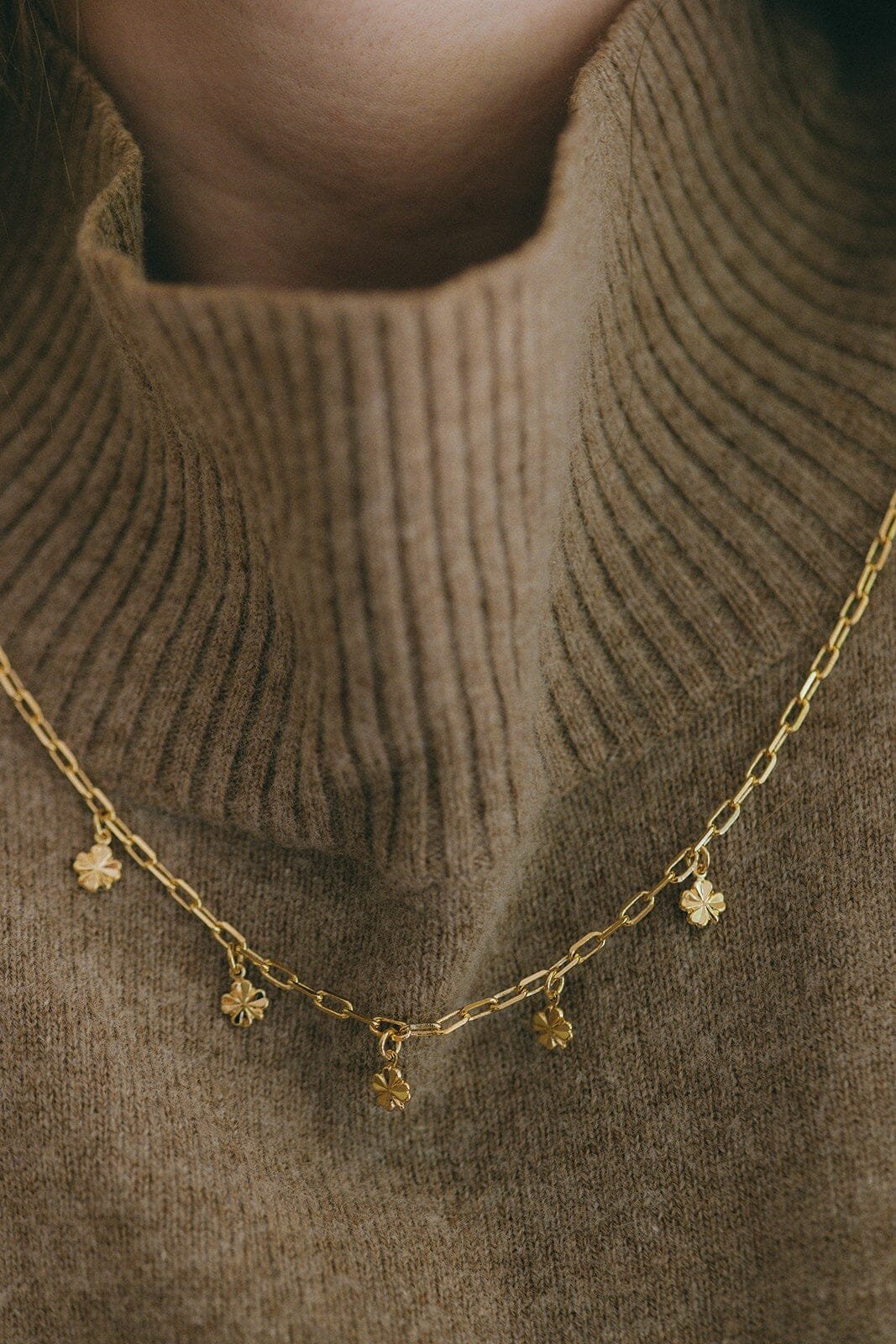 Gold-plated clover necklace Golden