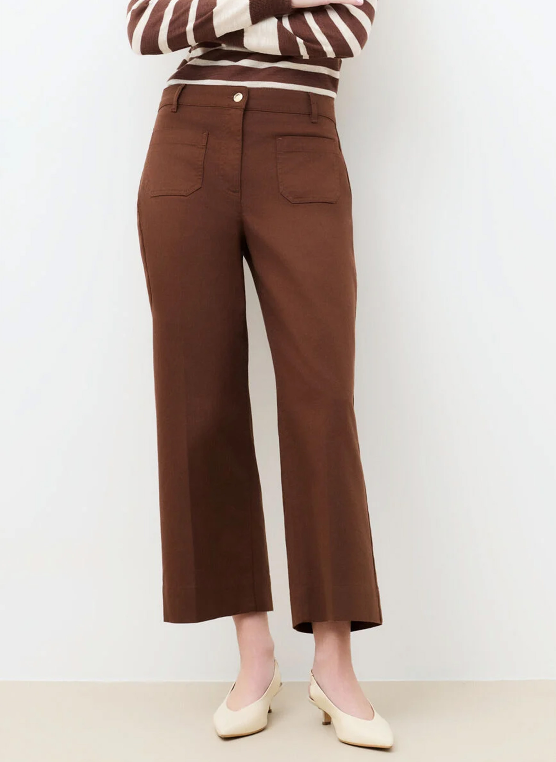 Cotton-blend bucket hat CAROLL Brown