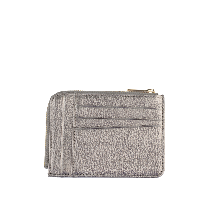 Portefeuille en cuir de vachette Gris