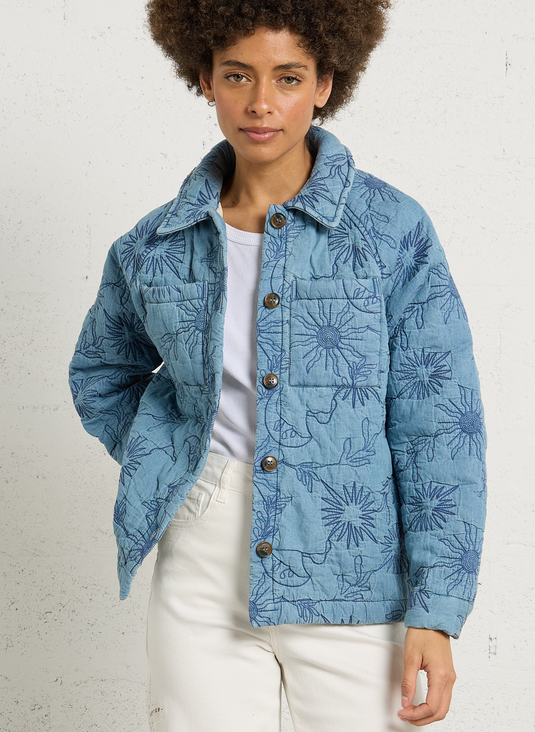 Oversized cotton jacket LA PETITE ETOILE Blue