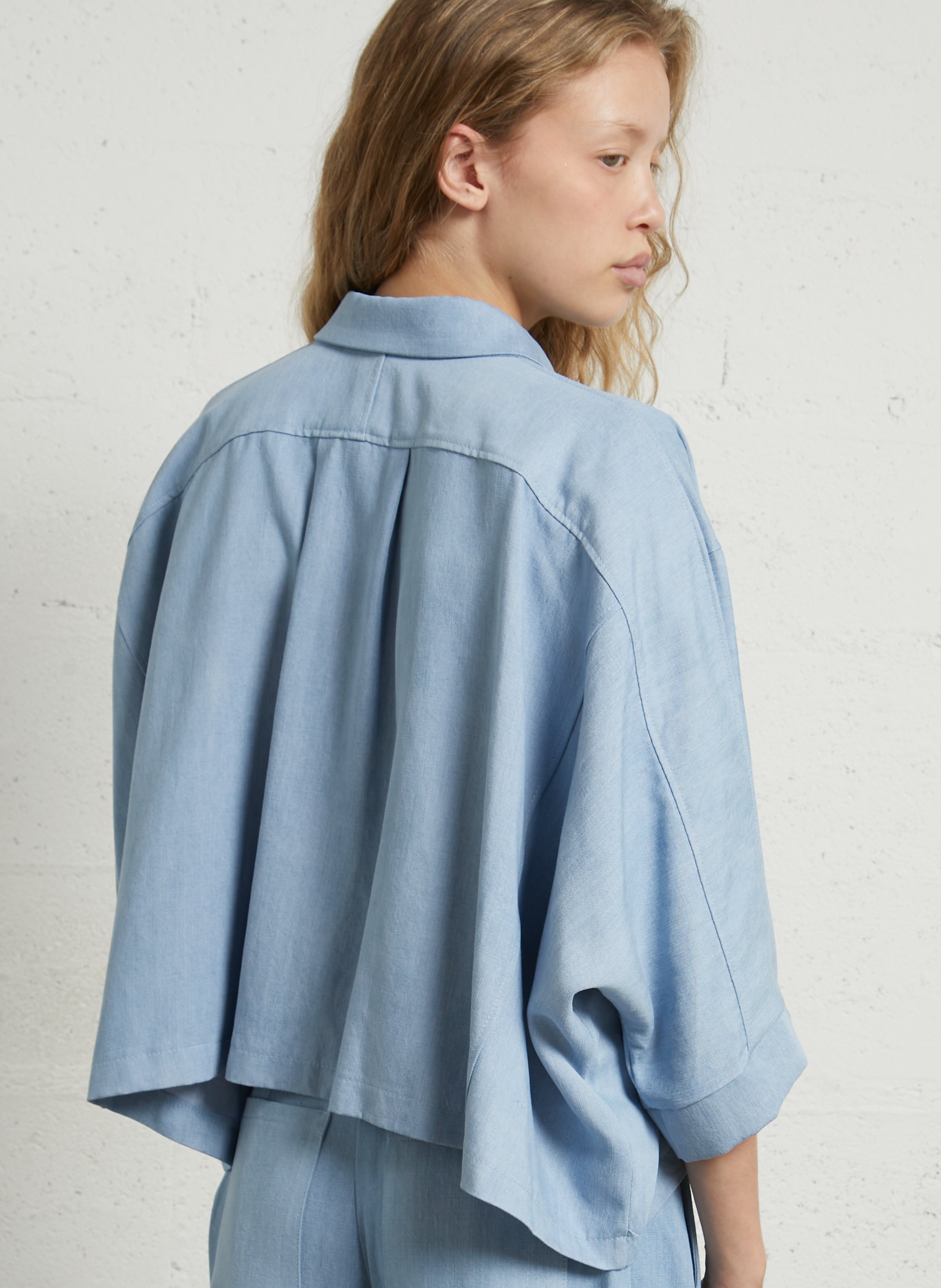 Oversized blouse met klassieke kraag IMPERIAL Blauw