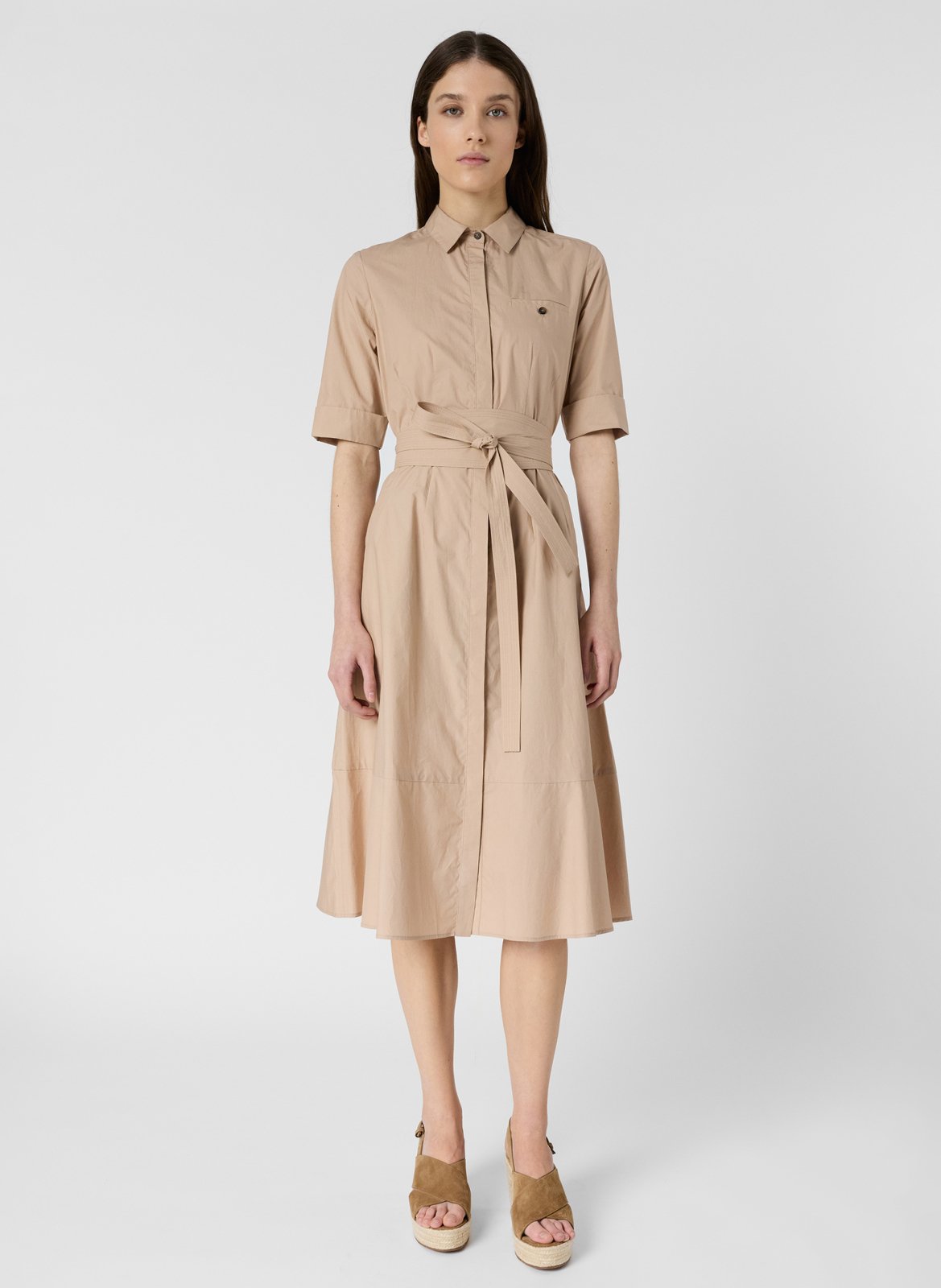 Midi-Kleid mit Gürtel in Uni GERARD DAREL