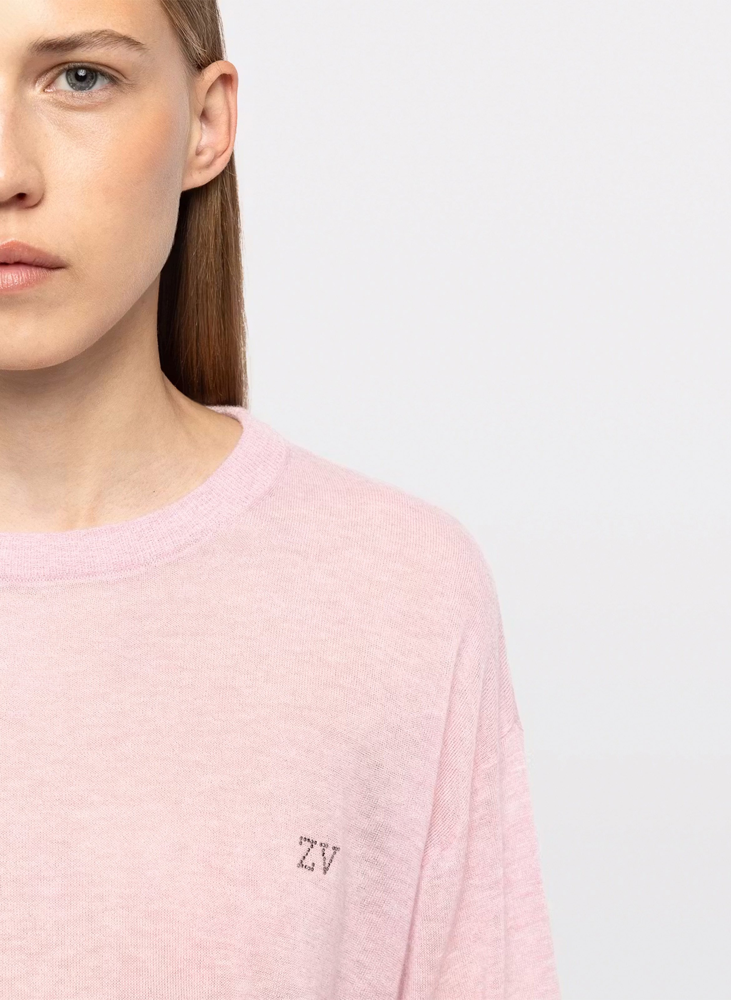 Oversized round neck cashmere sweater ZADIG&VOLTAIRE Pink