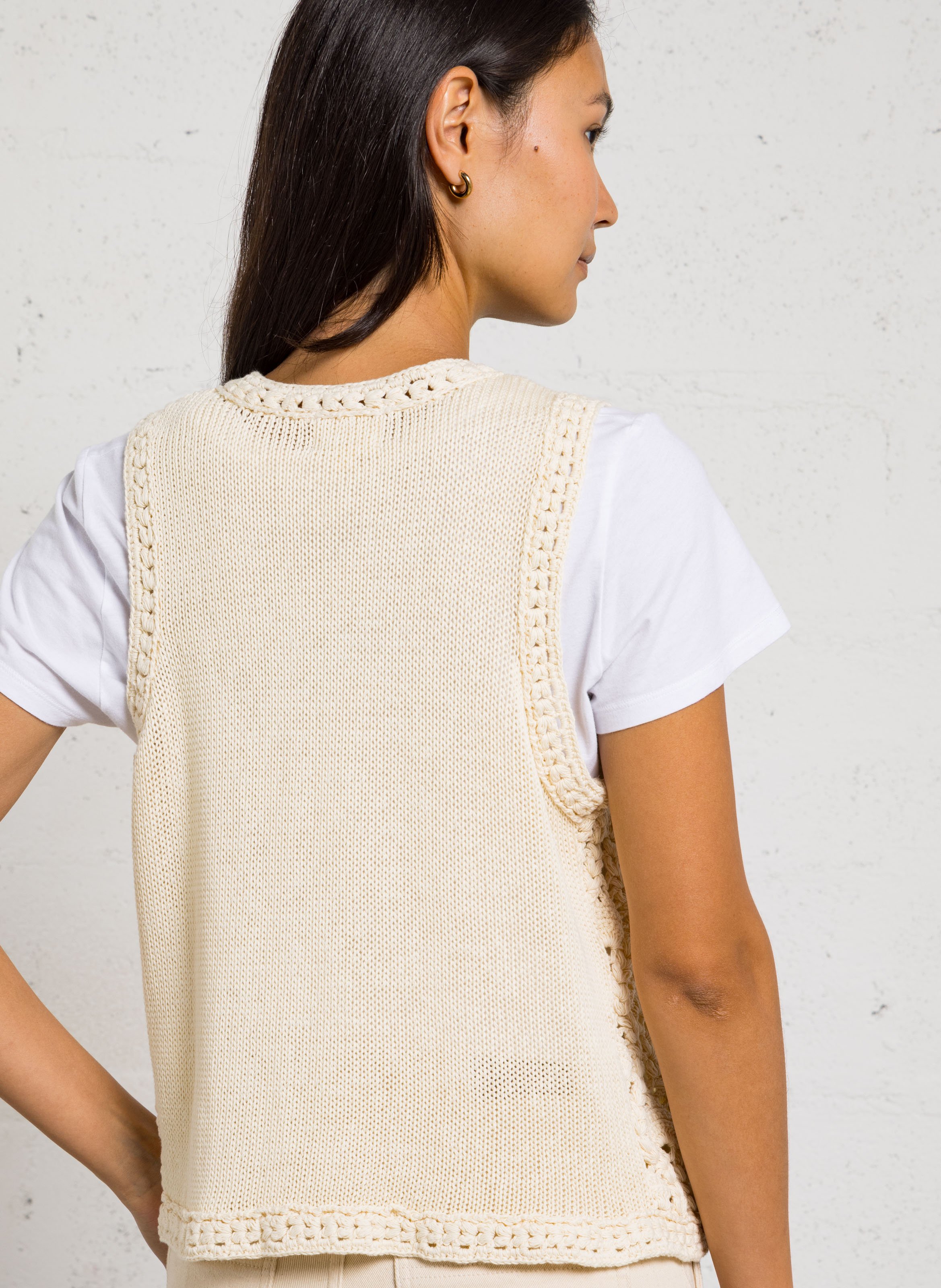 Gilet droit en coton  MAISON 123 Beige
