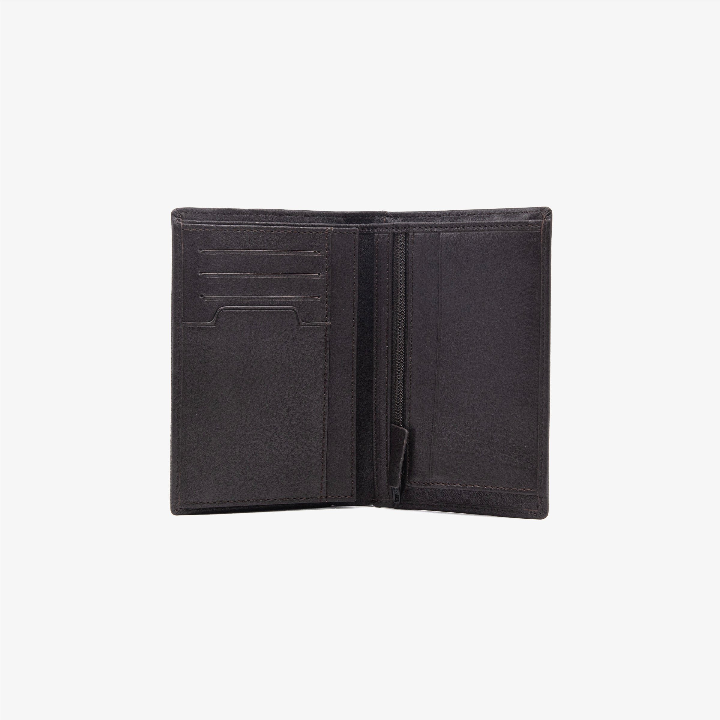 Leather wallet with embossed logo SERGE BLANCO Brown