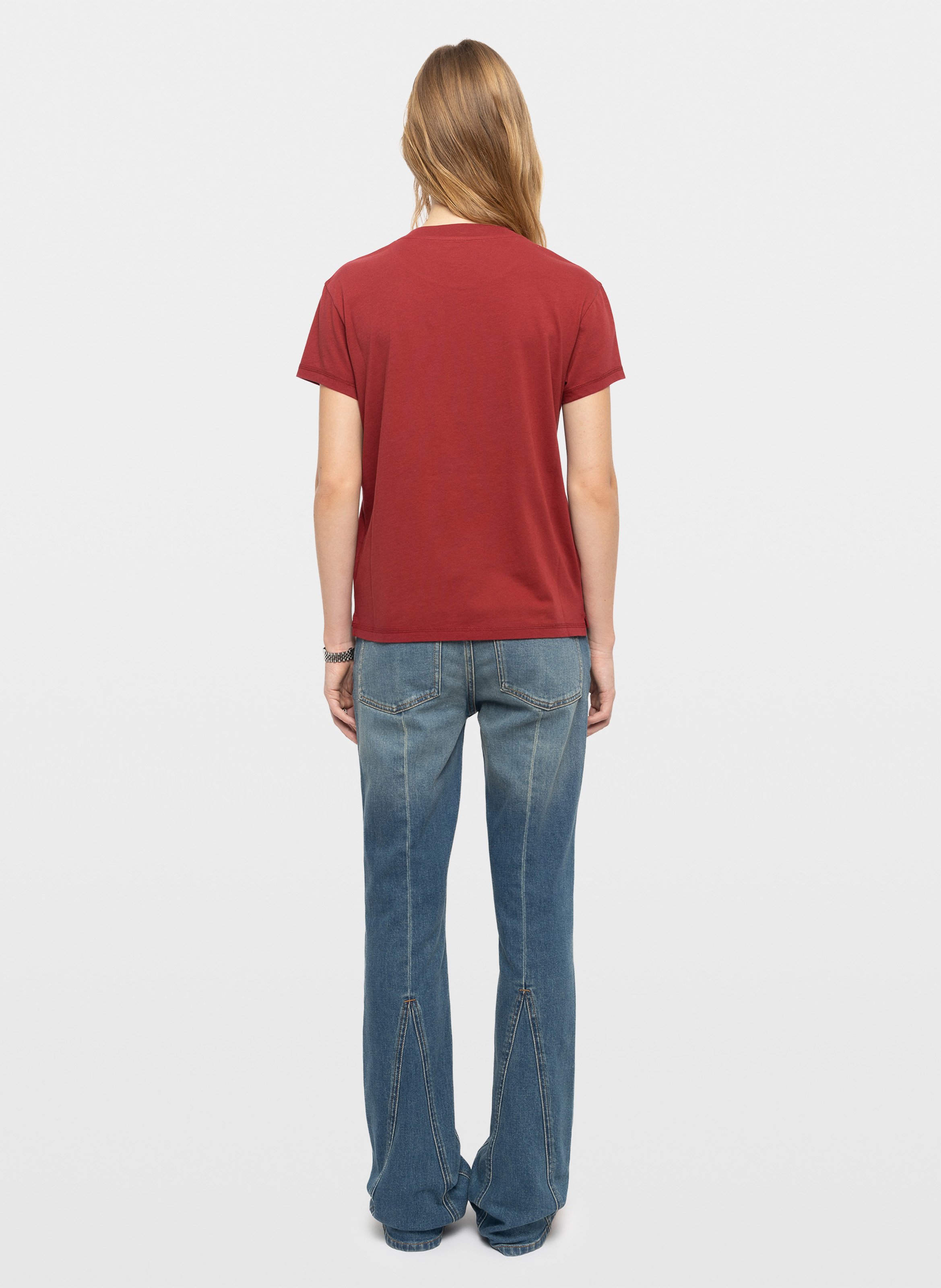 Gerade geschnittenes Rundhals-T-Shirt aus Baumwolle ZADIG&VOLTAIRE Rot