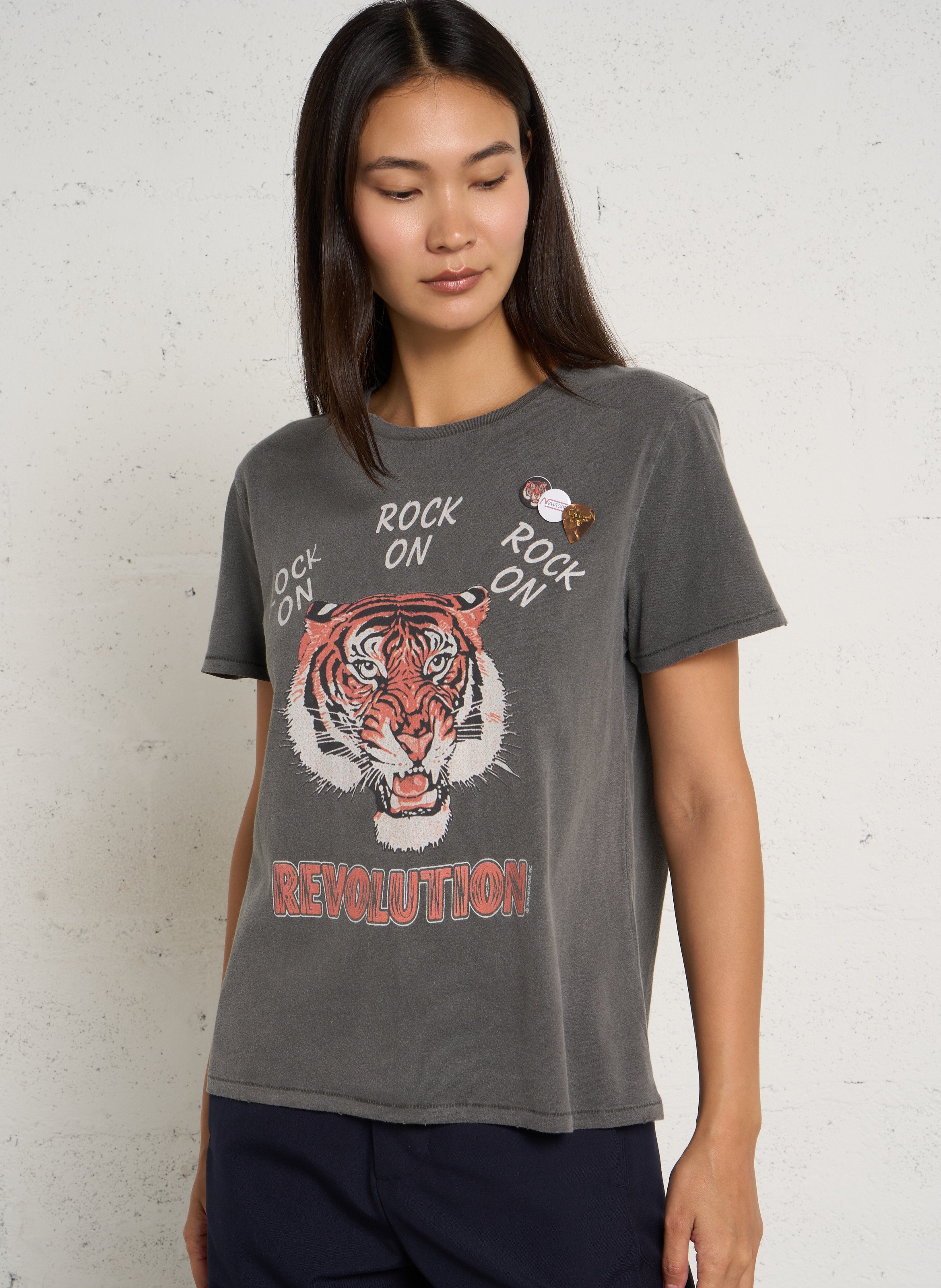 Katoenen T-shirt met print  NEWTONE Grijs