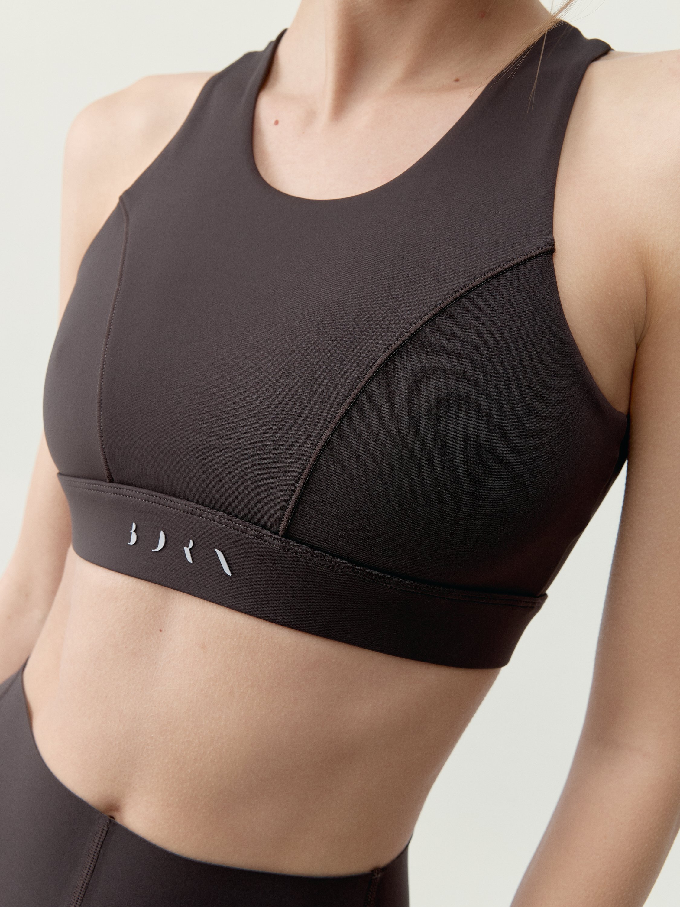 Women's high support shaping sports bra BORN Brown