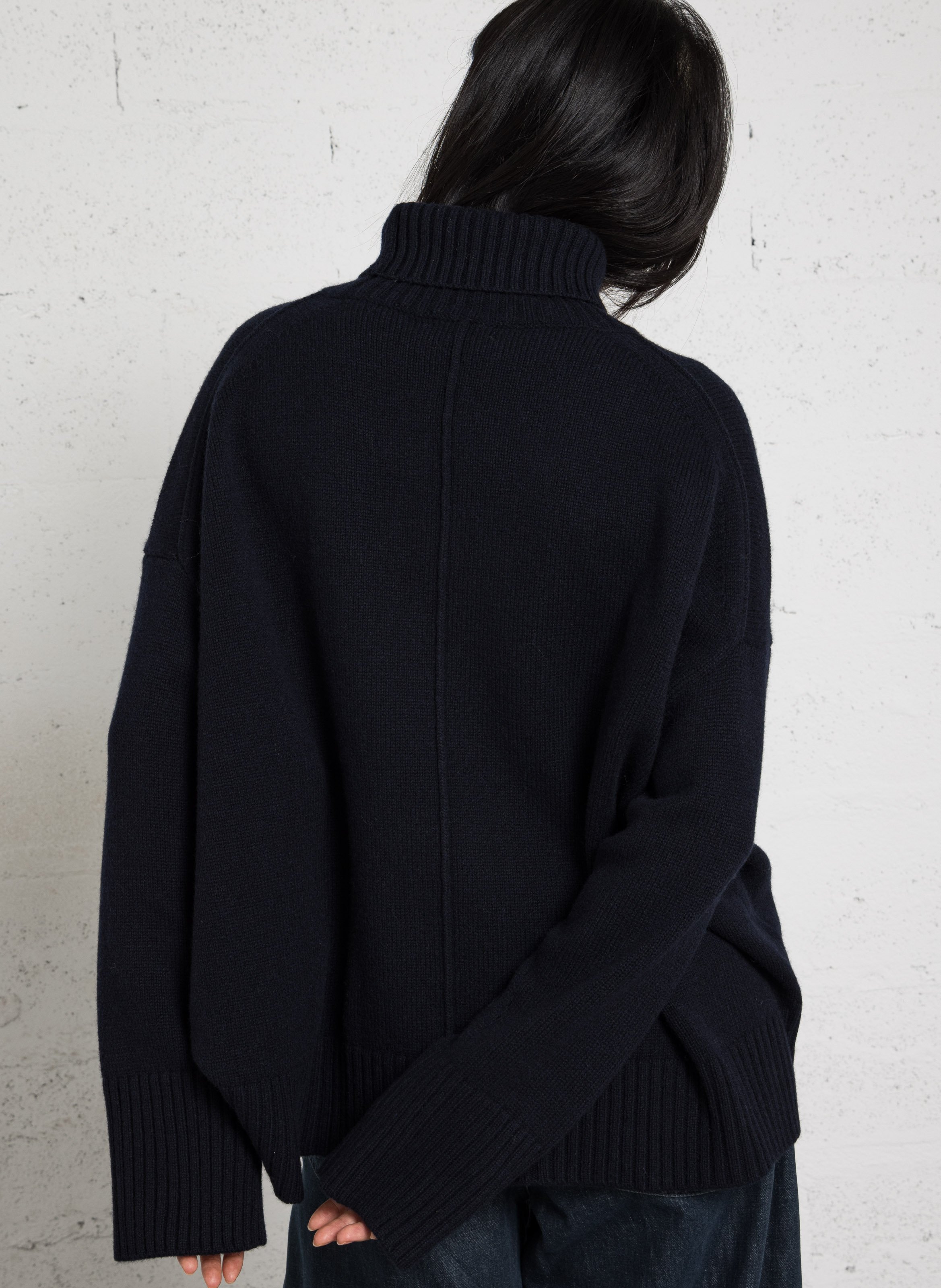 Pull col roulé oversize en laine SOEUR Bleu