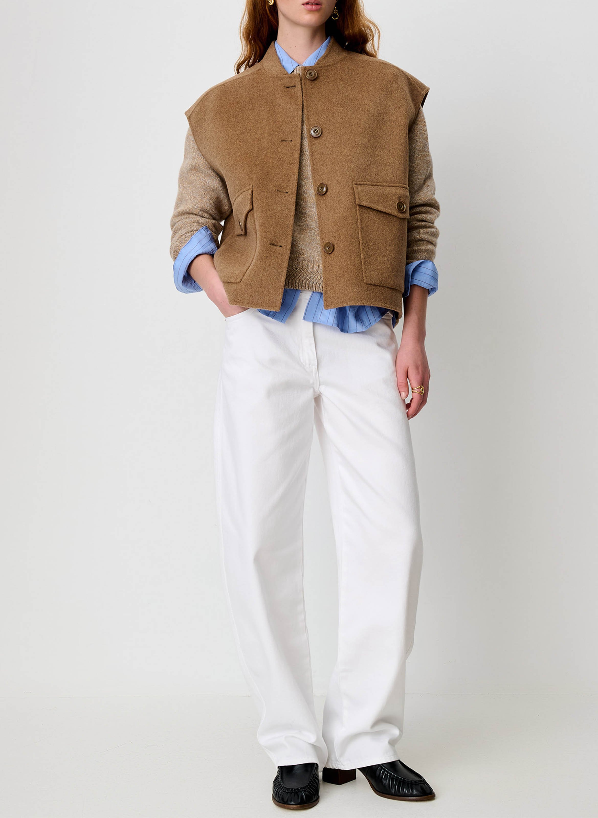 Oversized wool-blend jacket  SESSUN Beige