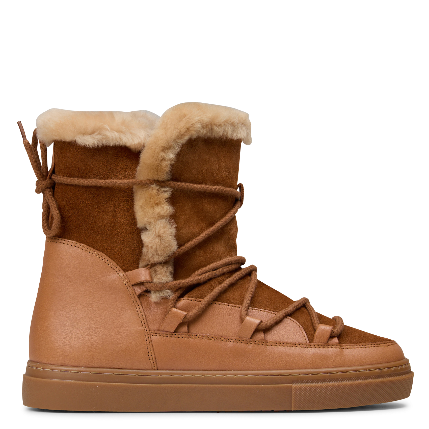 MARAWILA-Smooth leather lace-up ankle boots MELLOW YELLOW Brown