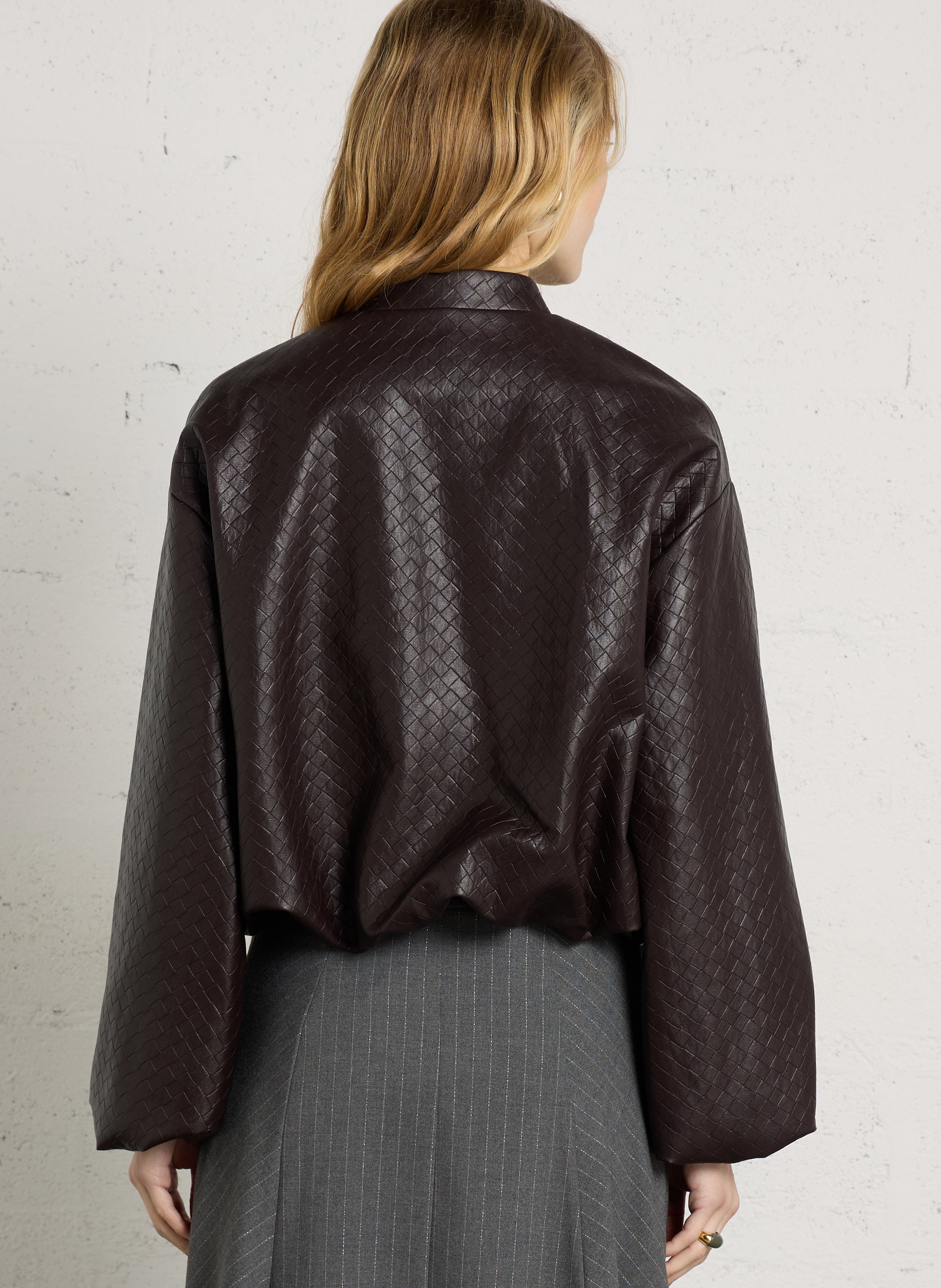 Imitation leather jacket IMPERIAL Brown