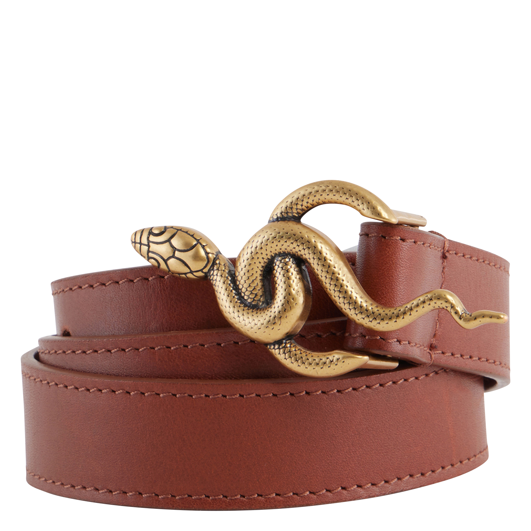 Ceinture à boucle fantaisie en cuir VANESSA BRUNO Marron