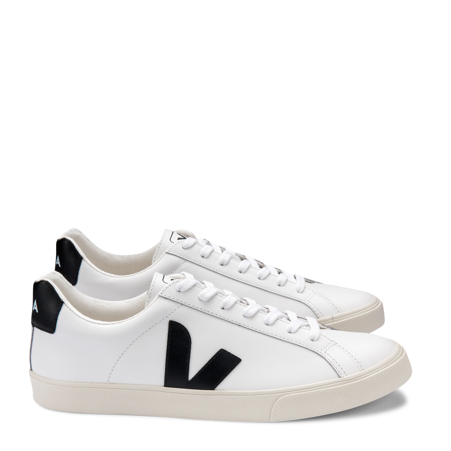 Logo leather low-top sneakers ESPLAR Extra white black