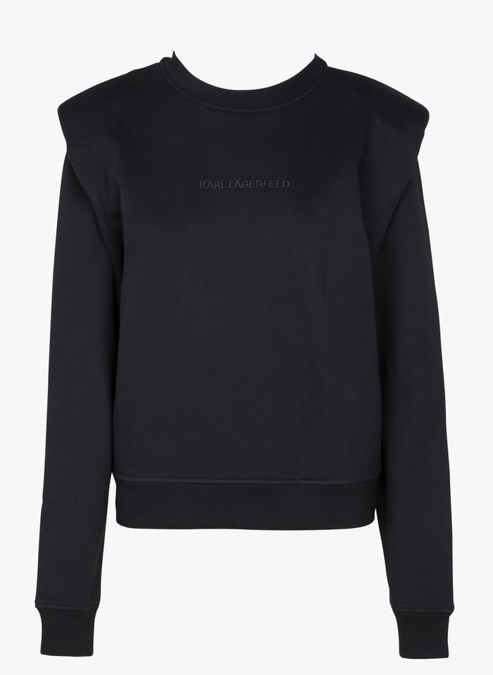 Organic Cotton Sweatshirt With Peter Pan Collar Black white Karl