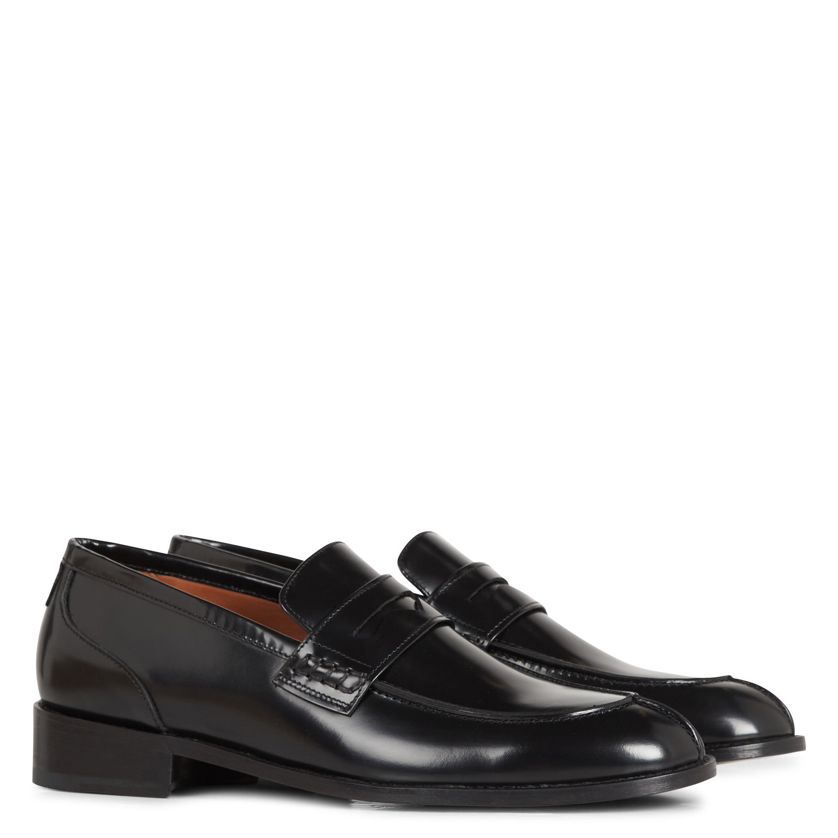 Mocassins en cuir lisse Noir