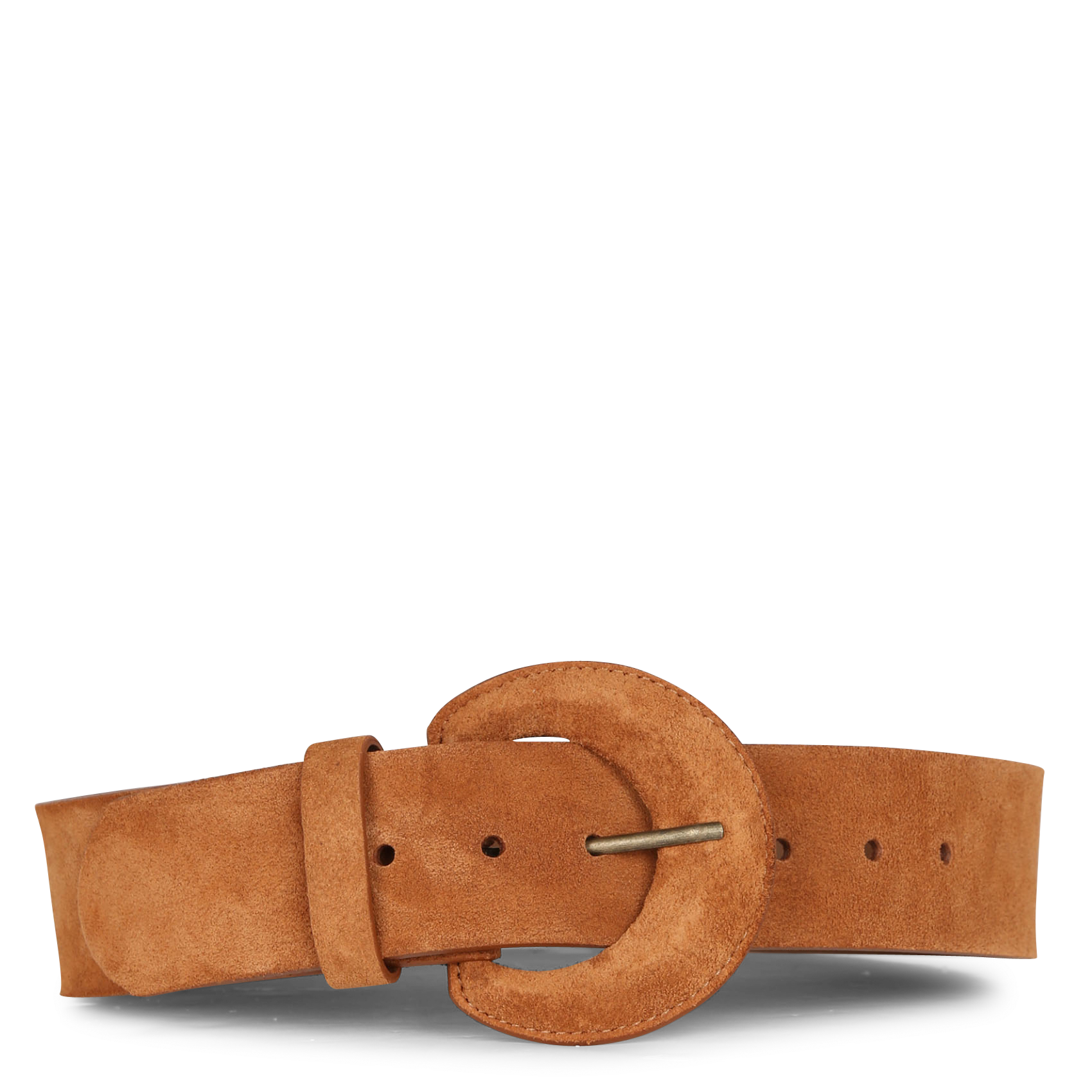 Ceinture large en cuir velours ONE STEP Marron
