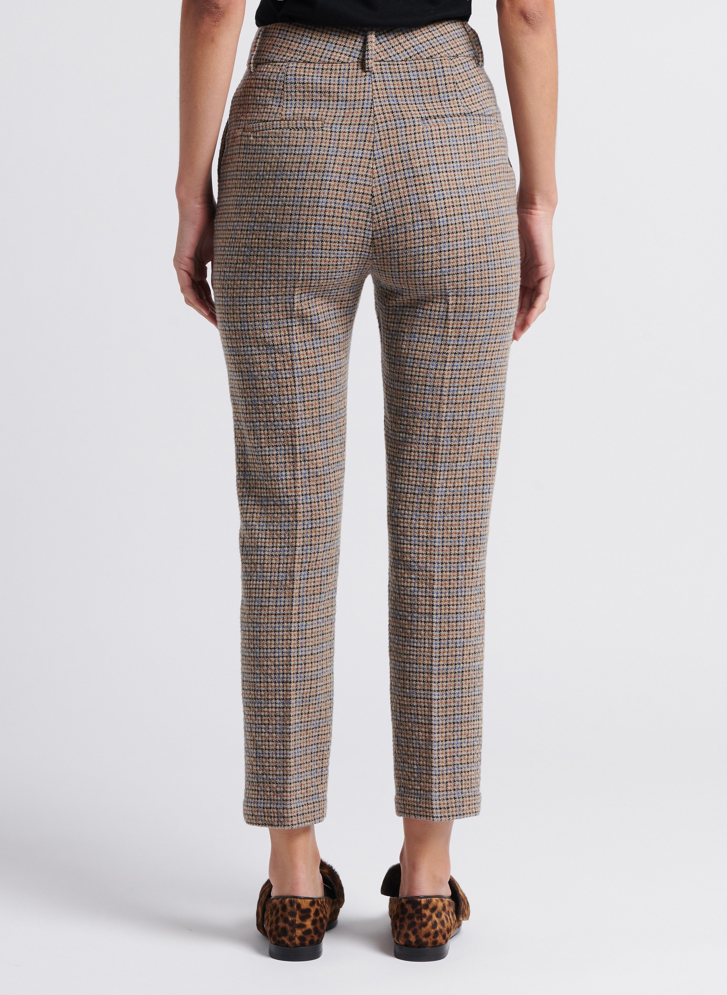 Straight-leg velvet pants Brown