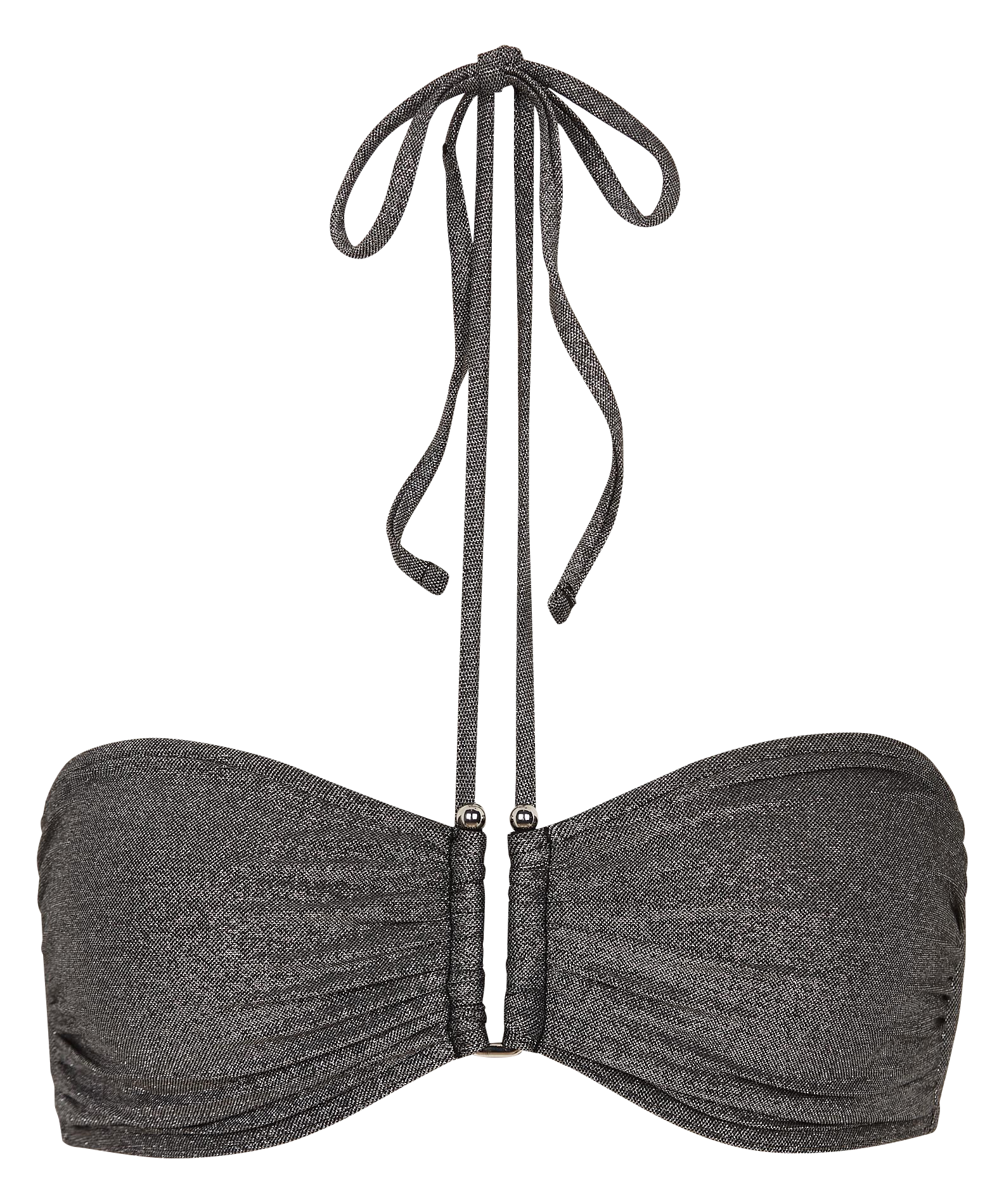 Paillettenbesetztes Bikinioberteil Schwarz