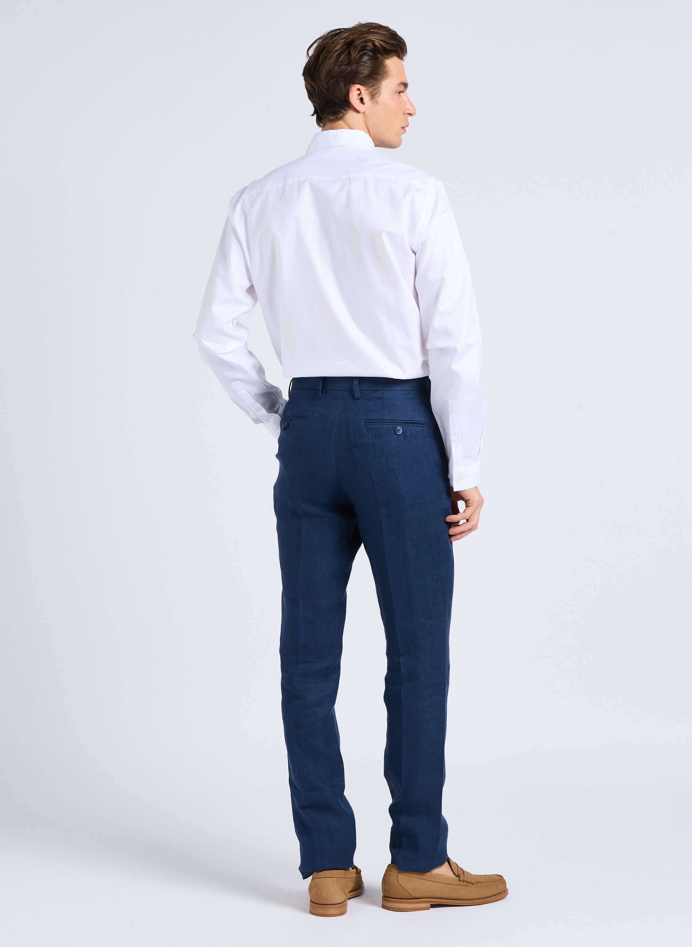 Slim-fit cotton shirt with classic collar AU PRINTEMPS PARIS White