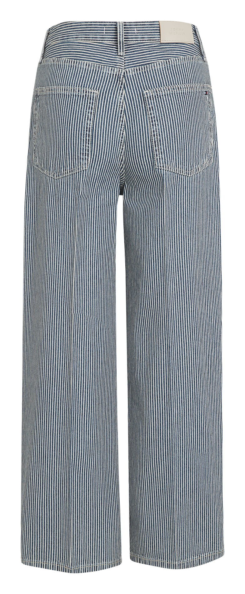 Pantalon droit rayé en coton  TOMMY HILFIGER Bleu