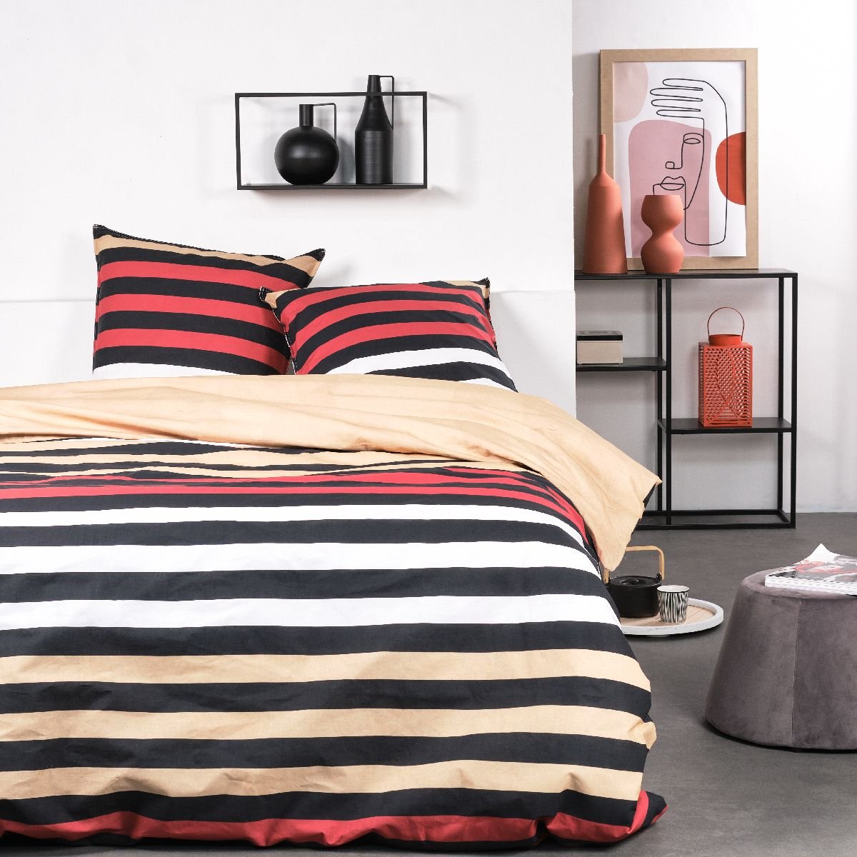 Printed cotton bed set TODAY LINGE DE MAISON Black