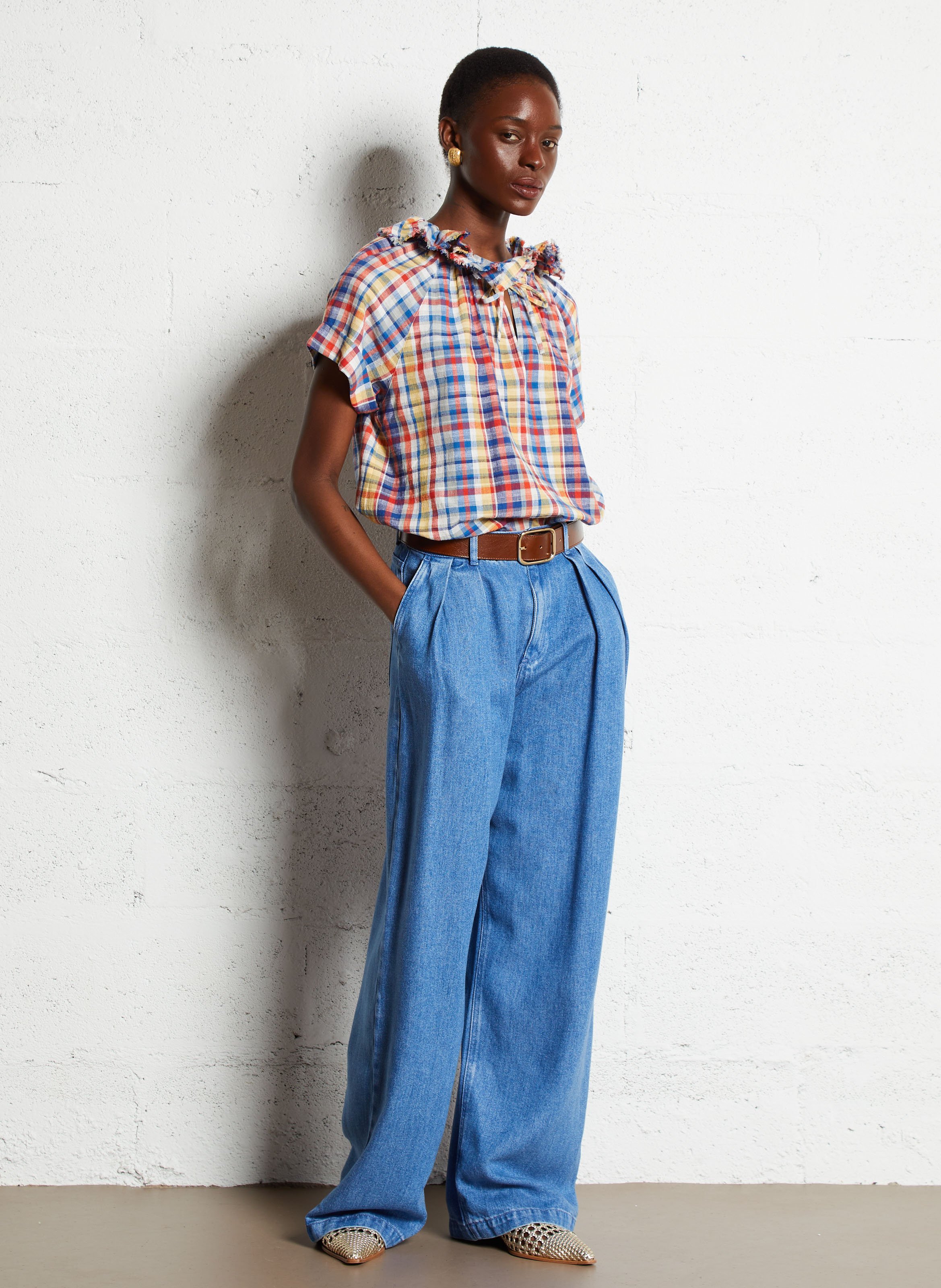 Gekleurde straight-fit jeans met 5 zakken THE NEW SOCIETY Blauw