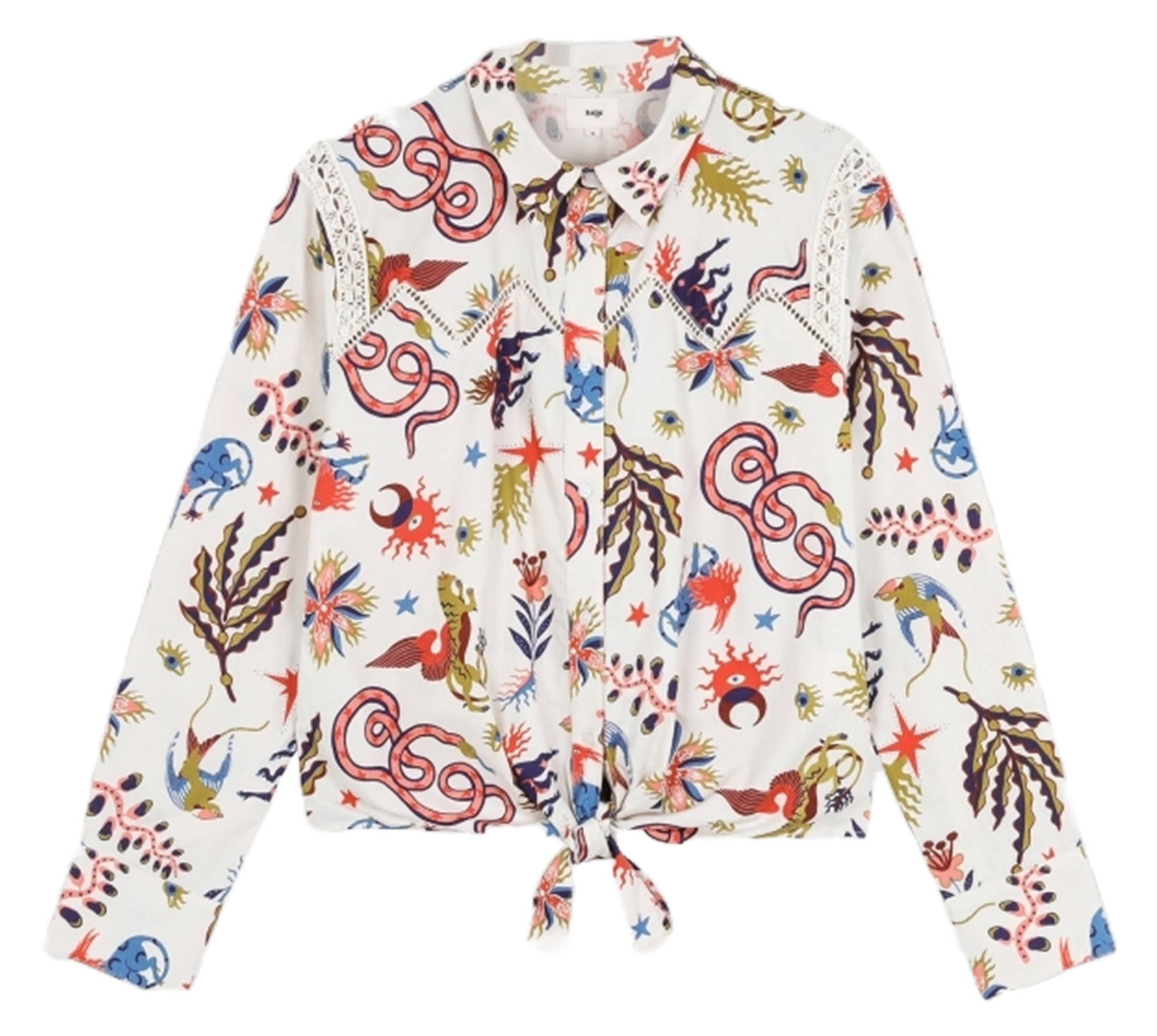 Straight printed cotton shirt AN'GE White