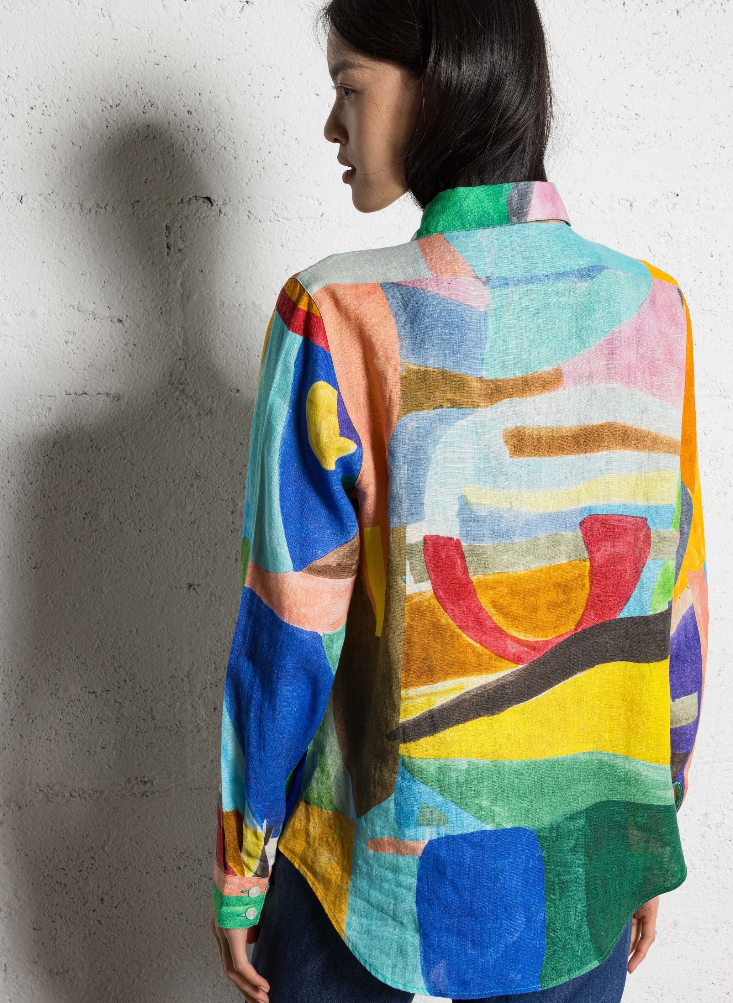 Straight linen shirt G.KERO Multicolored