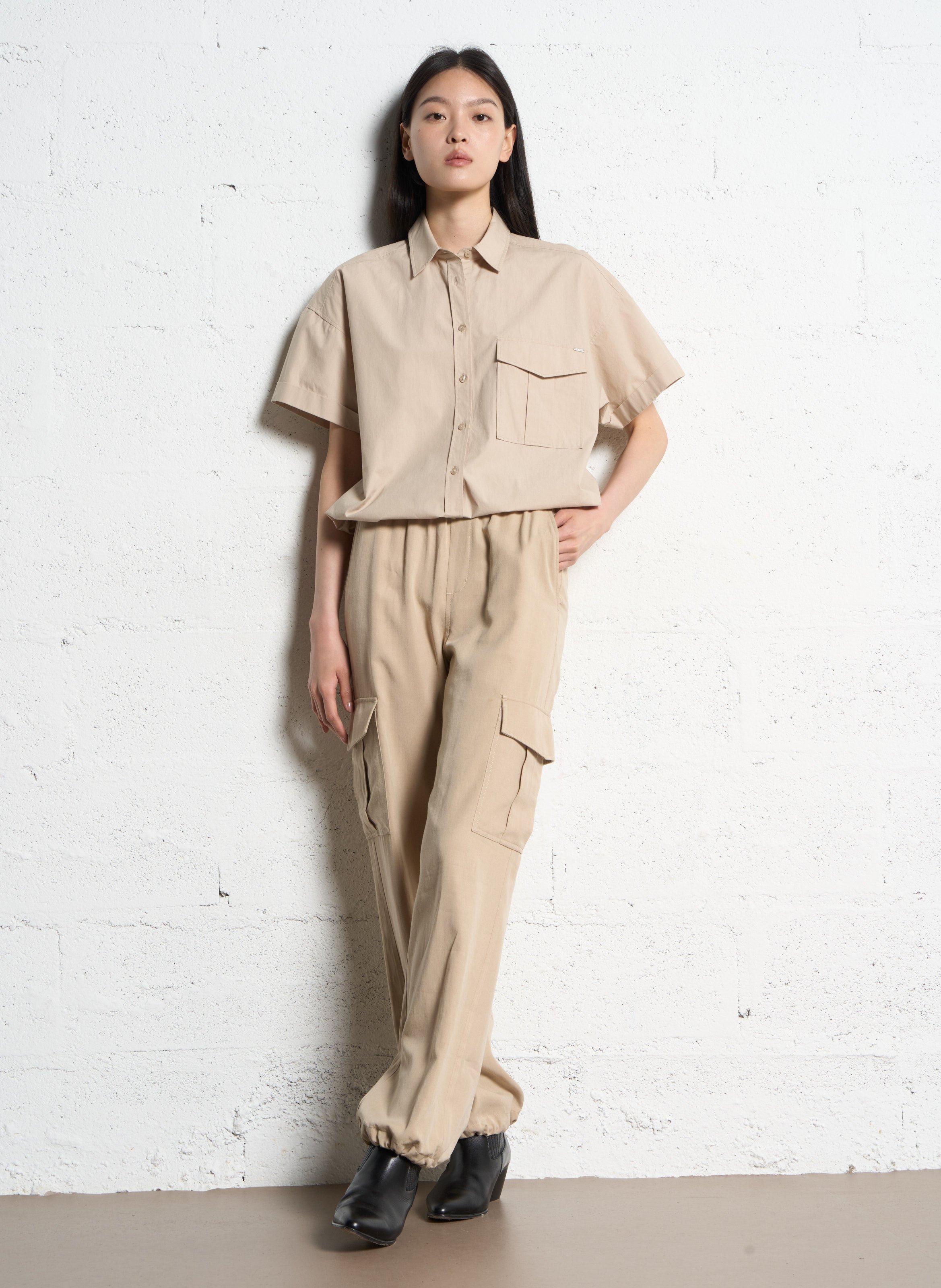 Elasticated-waist trousers  IKKS Beige